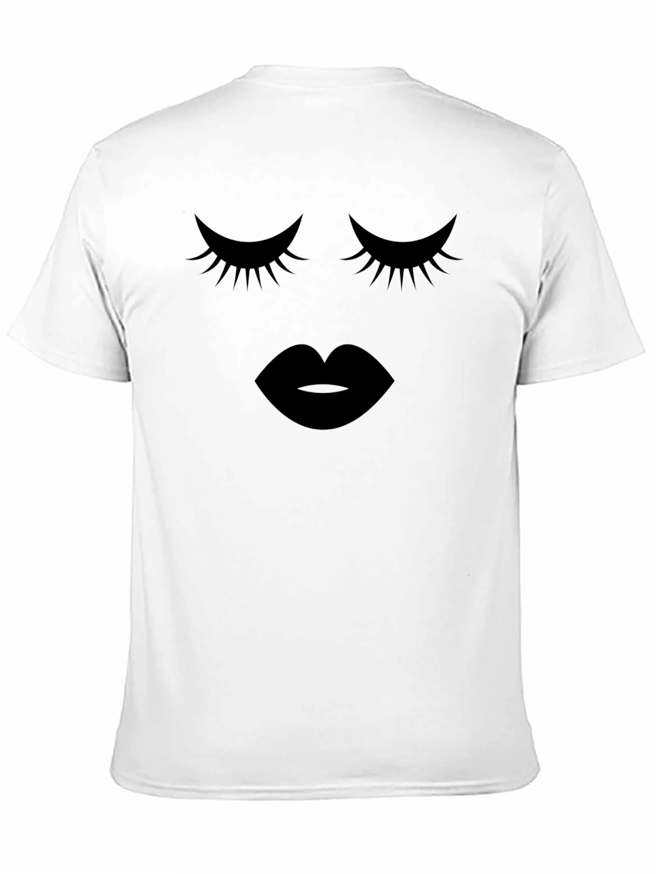 Black Eyelash and Lips Graphic Black T-Shirt view 11