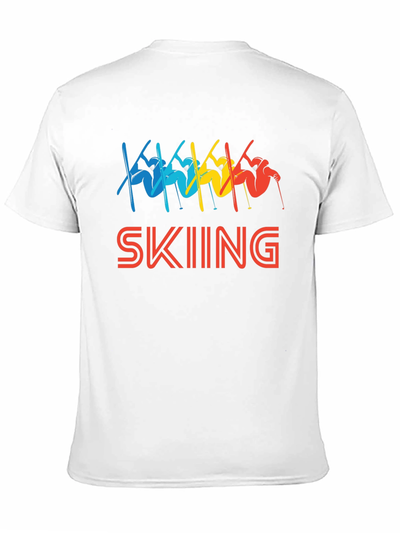 Black Retro Skiing T-Shirt - Colorful Winter Sport Tee view 11