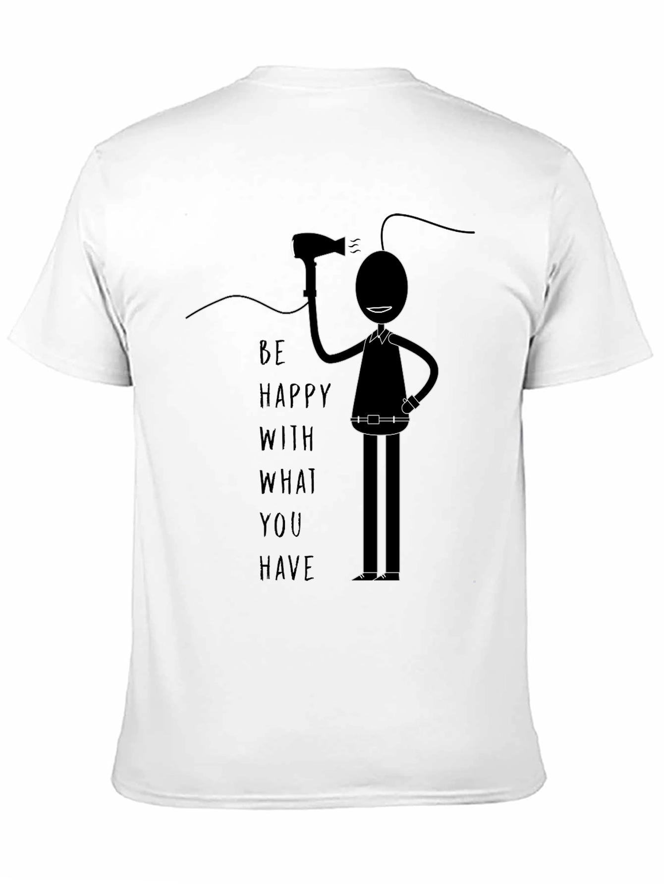 Black Be Happy T-Shirt - Novelty Graphic Tee view 11