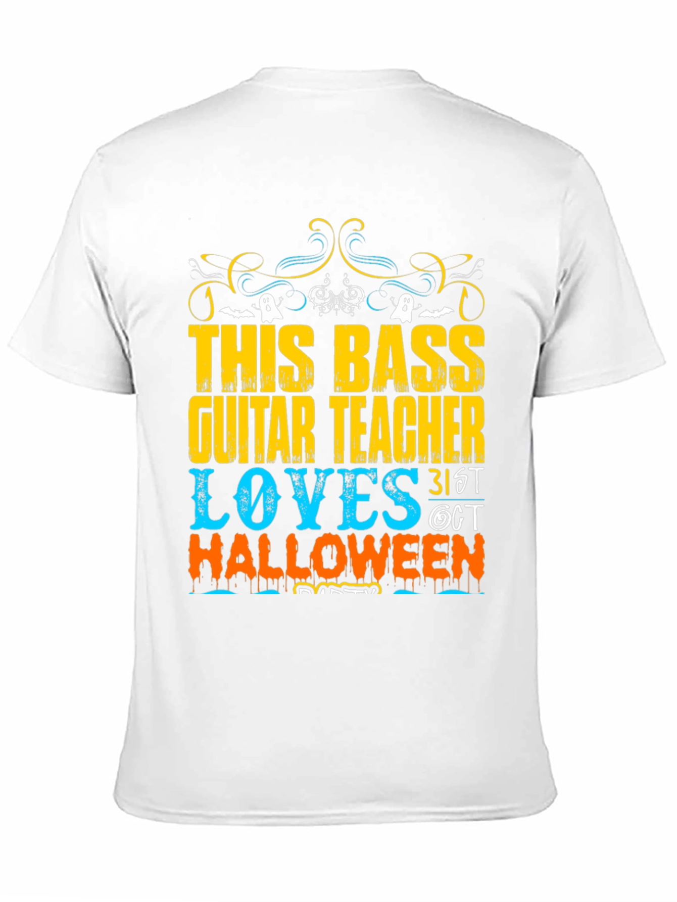 Black Bass Guitar Teacher Halloween T-Shirt view 11