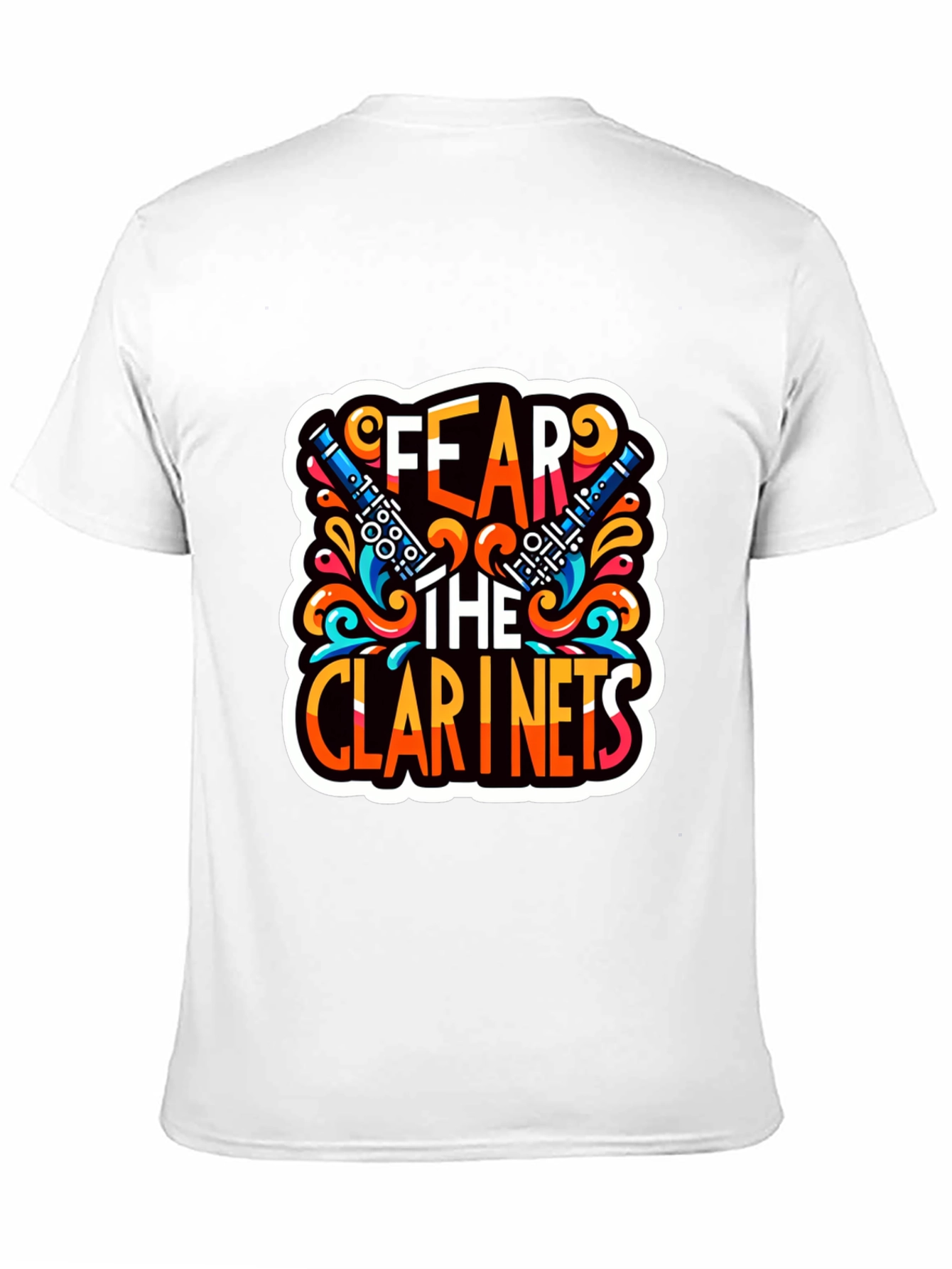 Black Fear the Clarinets Graphic T-Shirt - Music Lover Tee view 11