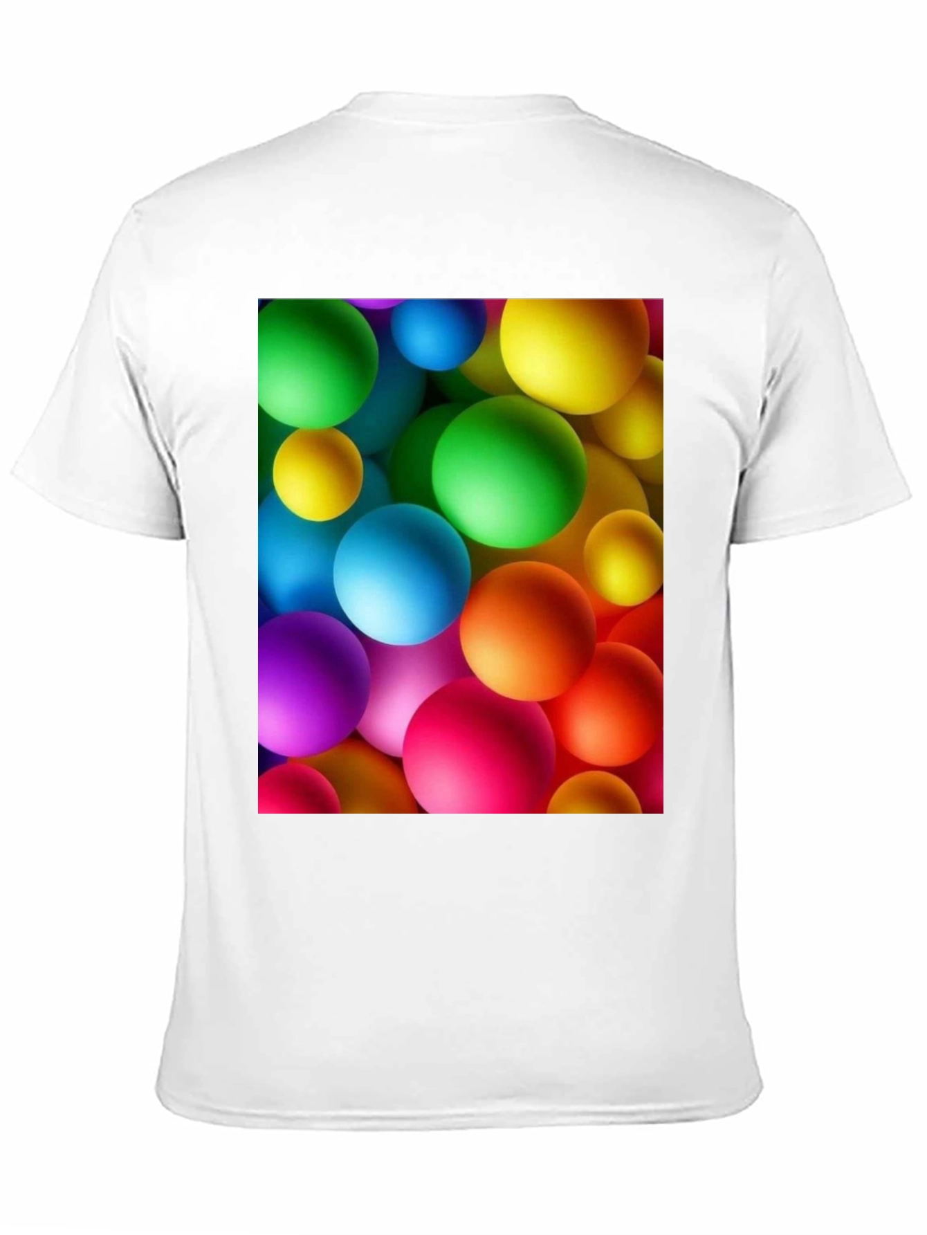 Black Colorful Spheres Graphic Print Black T-Shirt view 11