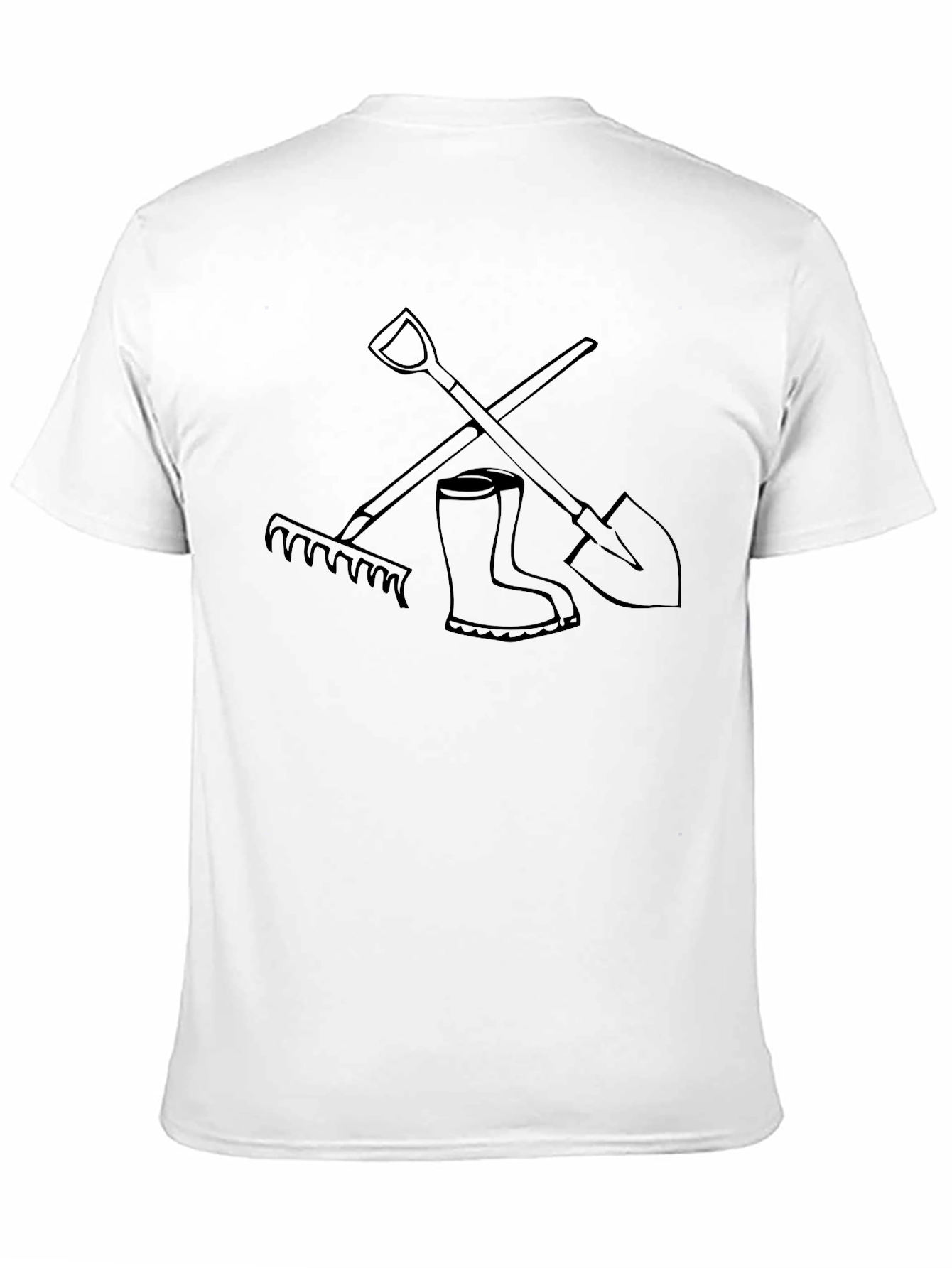 Gardening Tool Graphic Tee - Black Cotton T-Shirt - 11