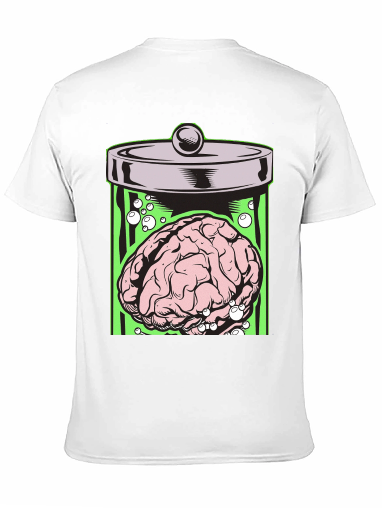 Black Brain in Jar Graphic Tee - Men's Black T-Shirt view 11