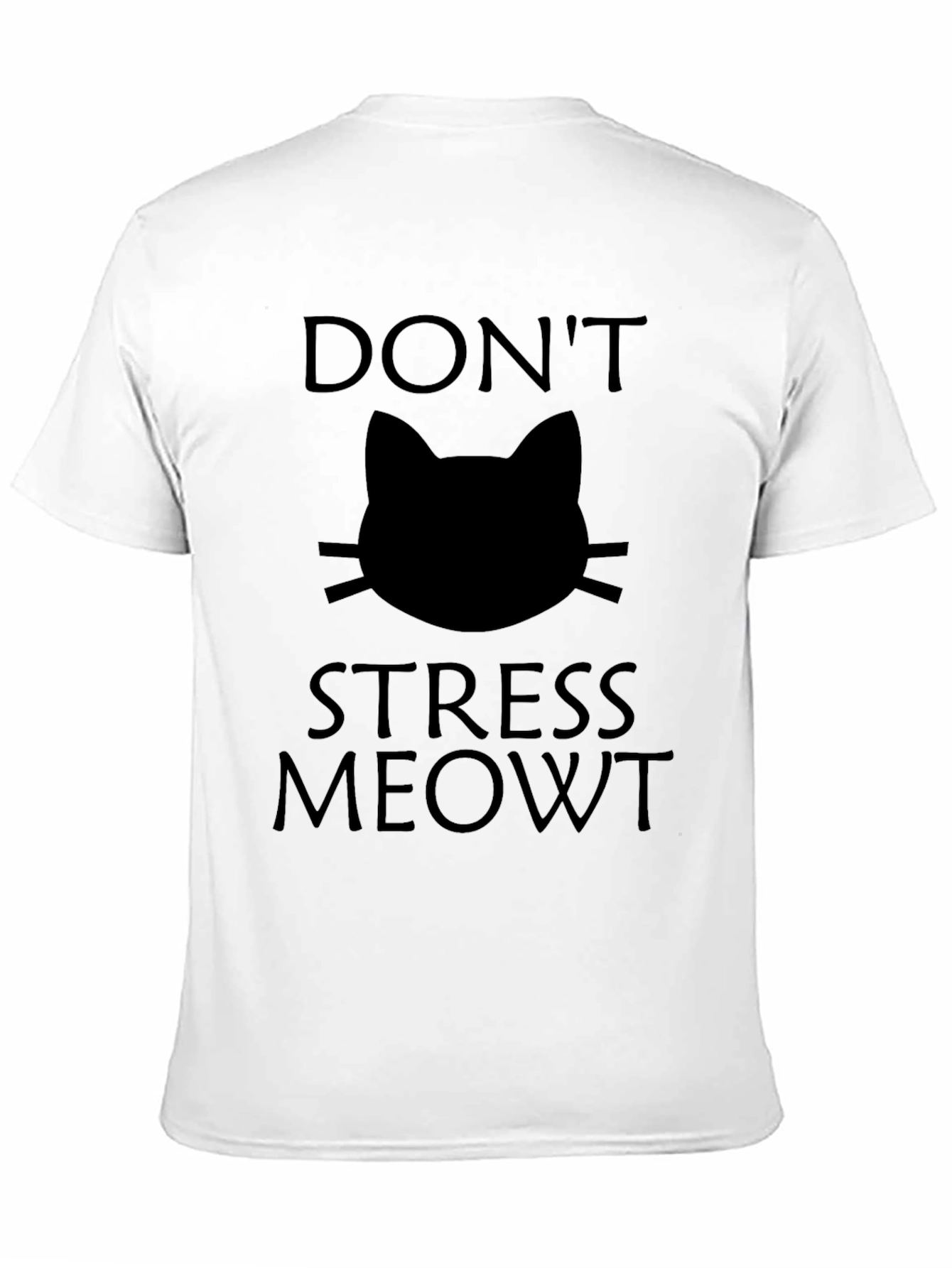 Black Don't Stress Meowt Black Cat Graphic T-Shirt view 11