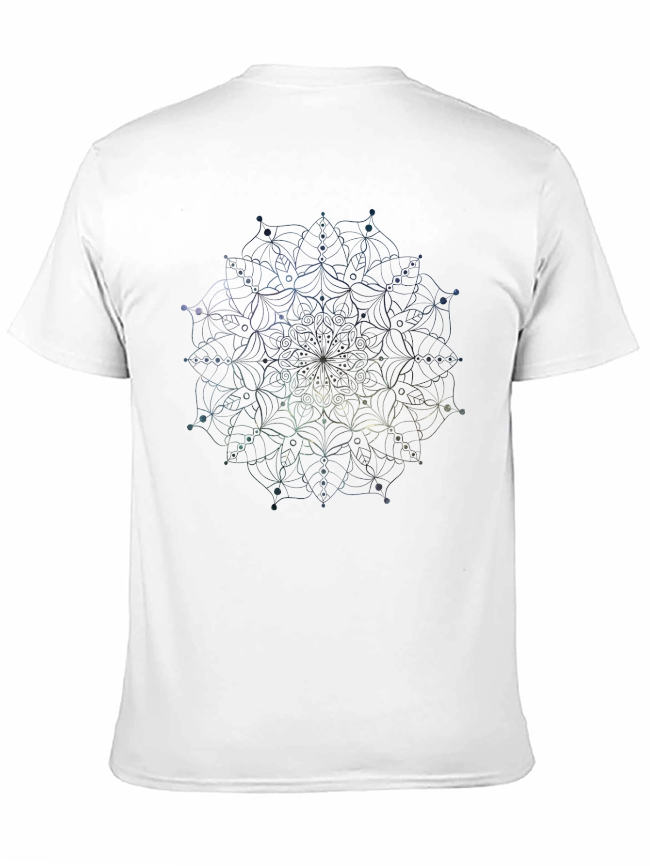 Black Geometric Mandala Print Tee - Stylish Black T-Shirt view 11