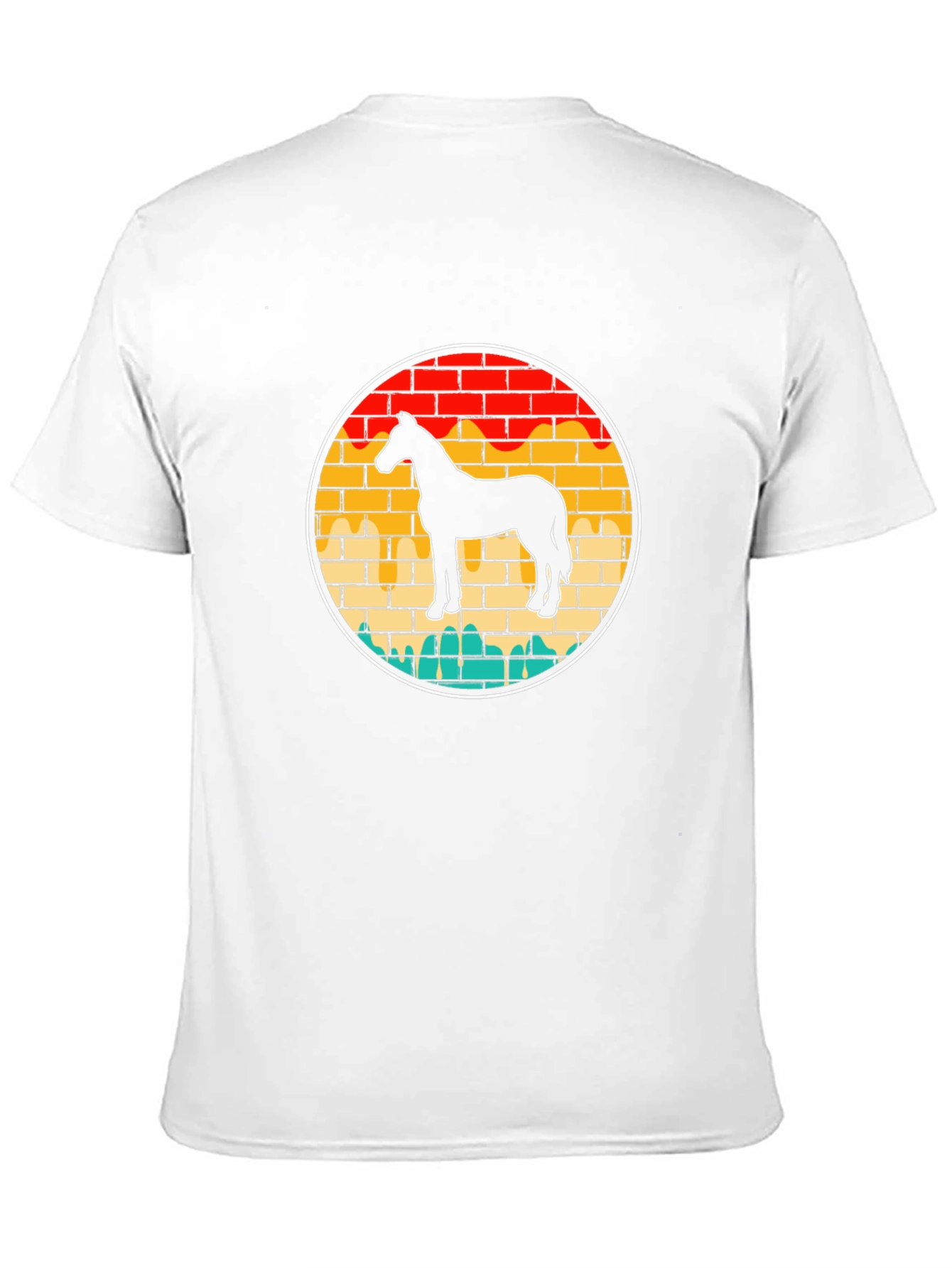 Black Retro Horse Brick Wall Graphic Tee view 11