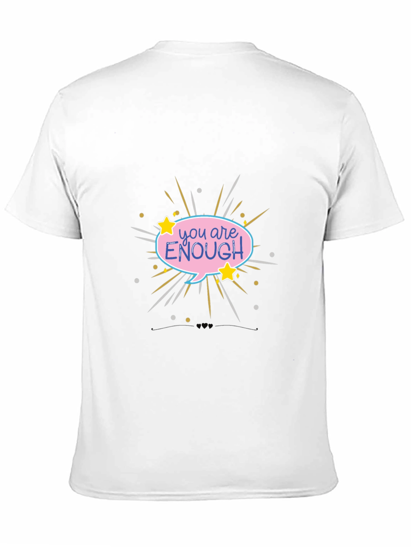 Black You Are Enough Graphic Tee - Black Comfort Fit view 11