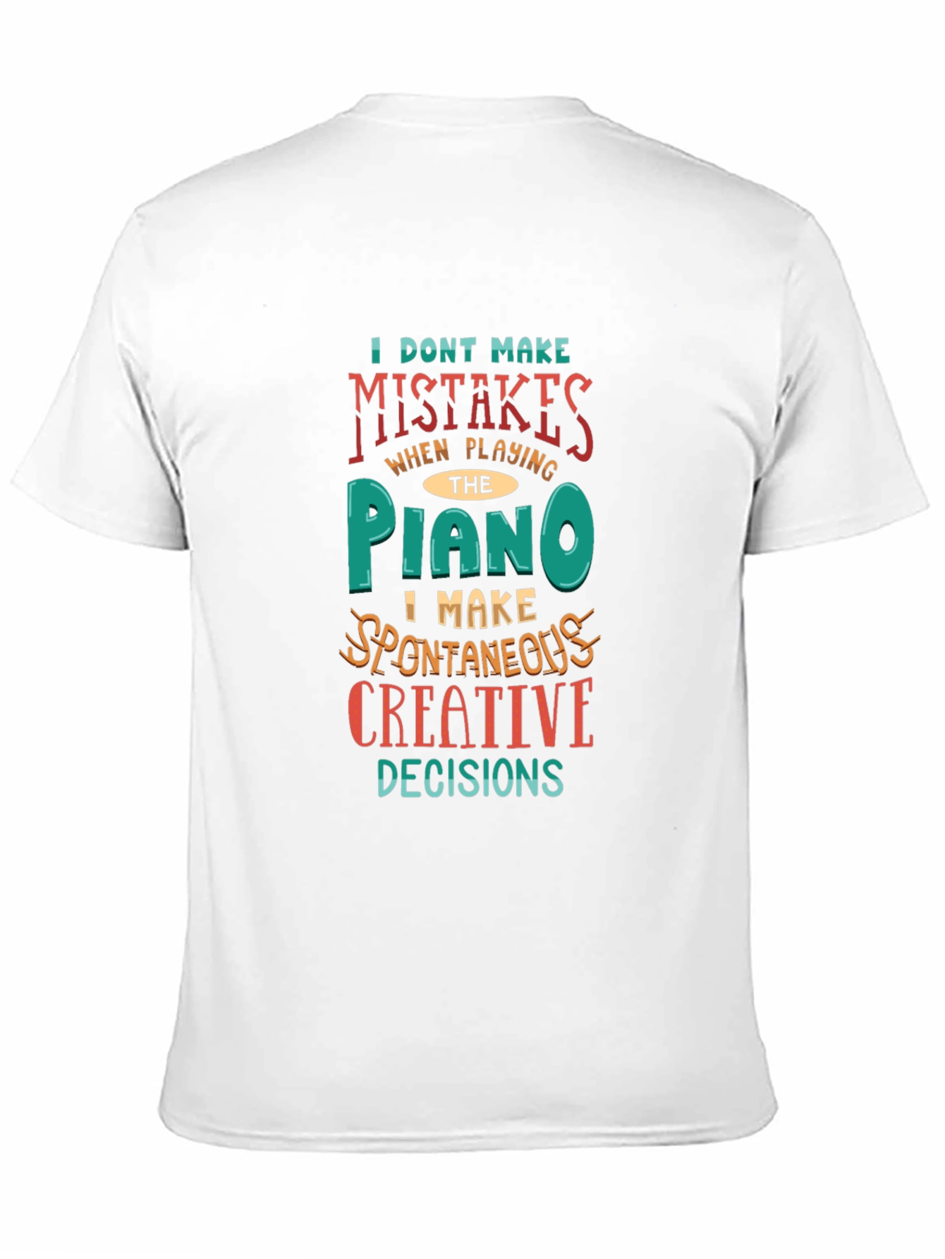 Black Piano Player Creative Decisions Graphic Tee view 11