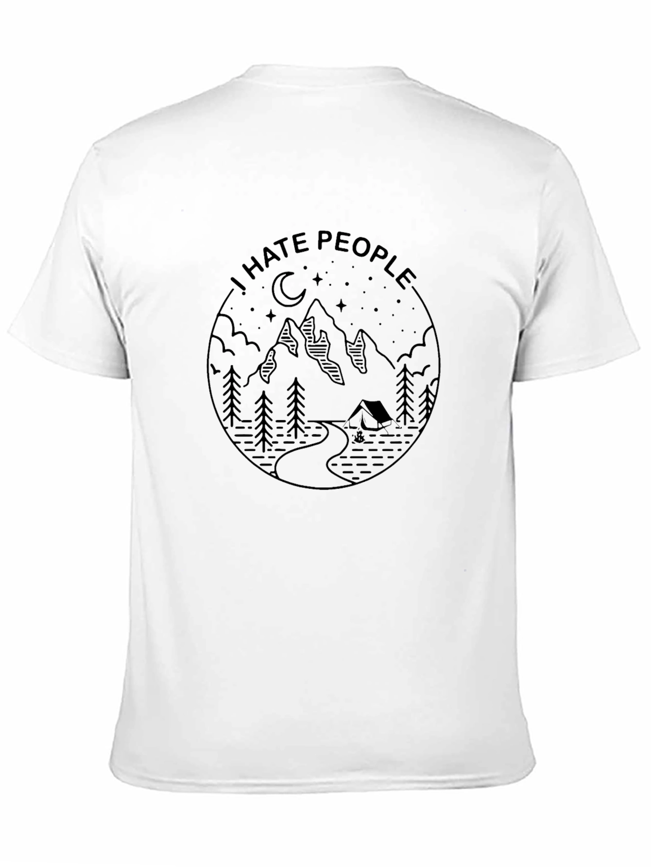 Black I Hate People Mountain Graphic Tee - Black view 11
