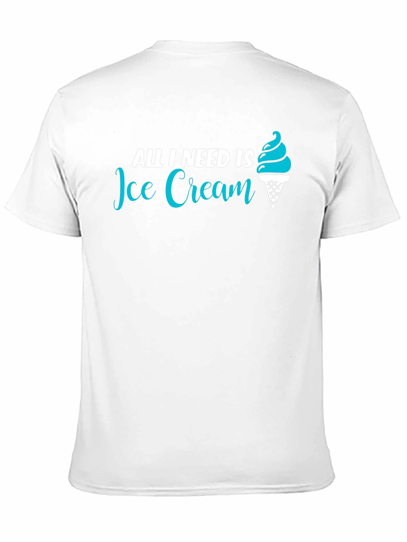 Black All I Need Is Ice Cream T-Shirt - Unisex view 11