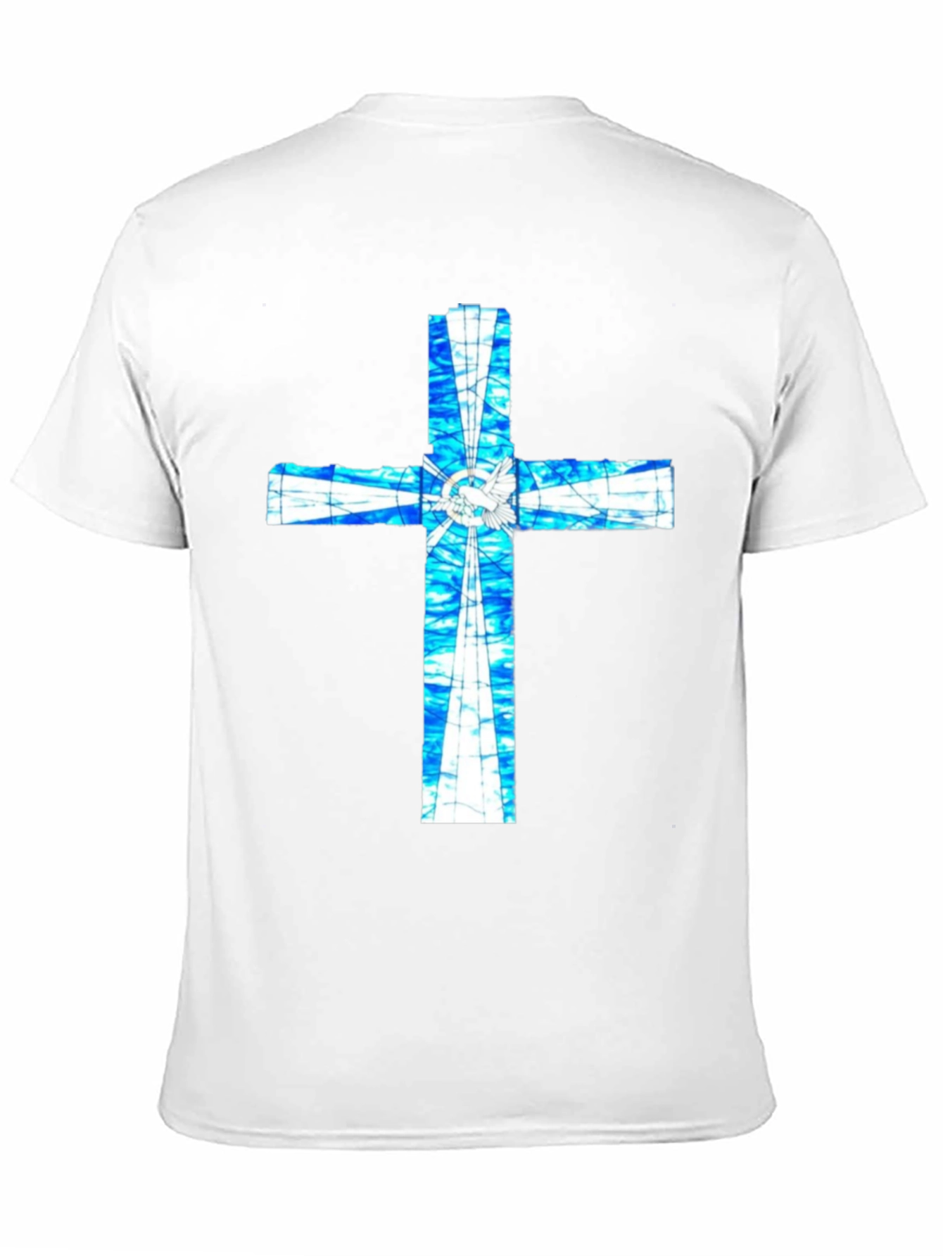 Black Stained Glass Cross Graphic T-Shirt view 11