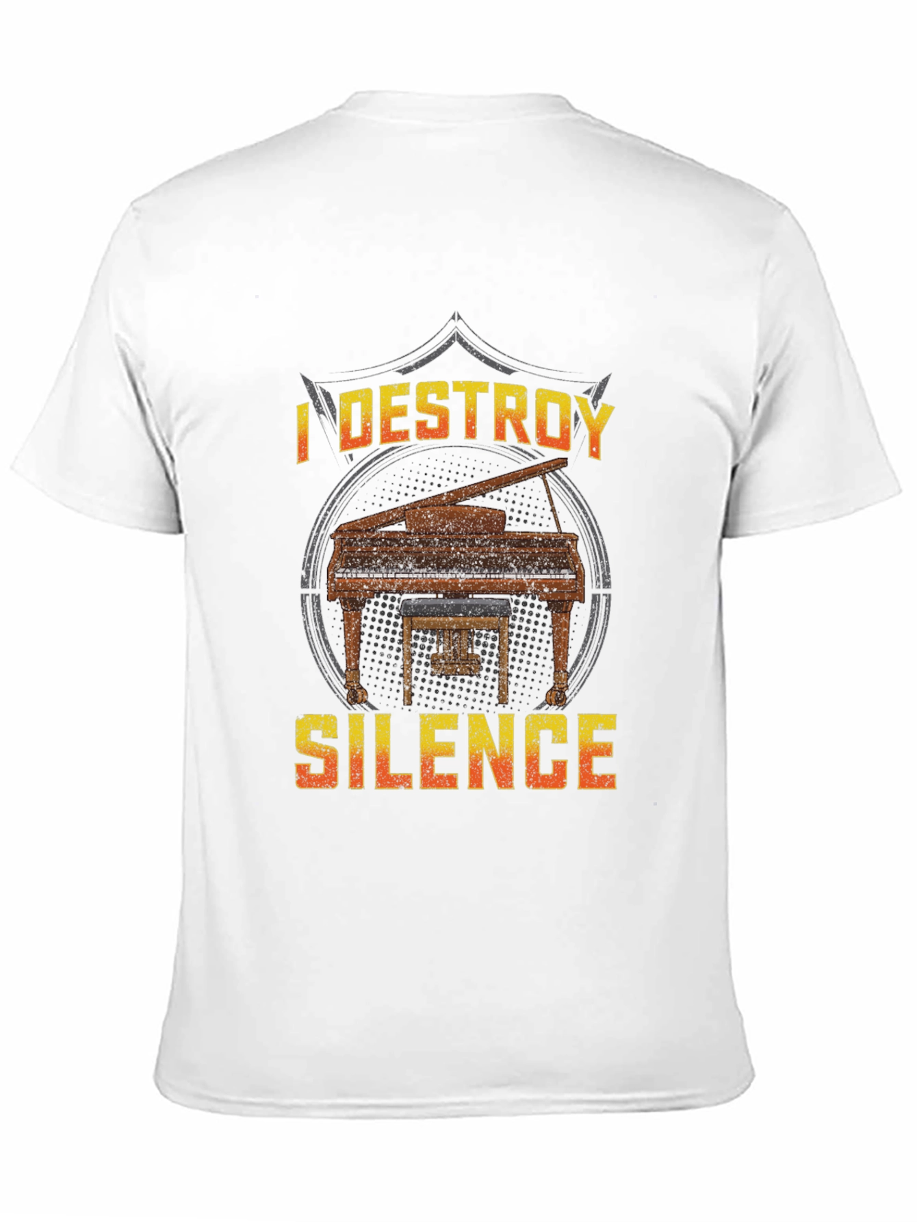 Black I Destroy Silence Piano T-Shirt view 11
