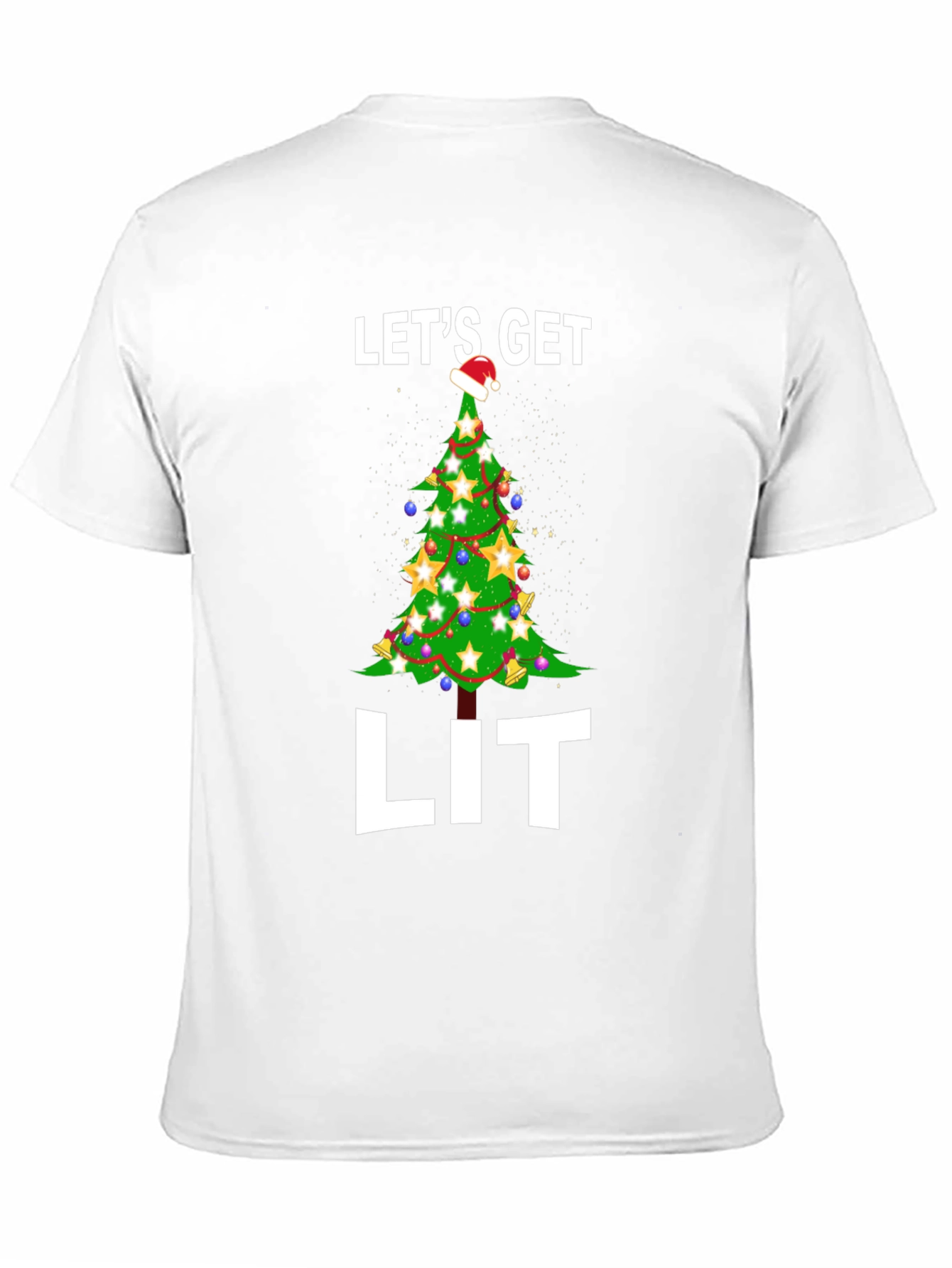 Black Let's Get Lit Christmas Tree Graphic Tee view 11