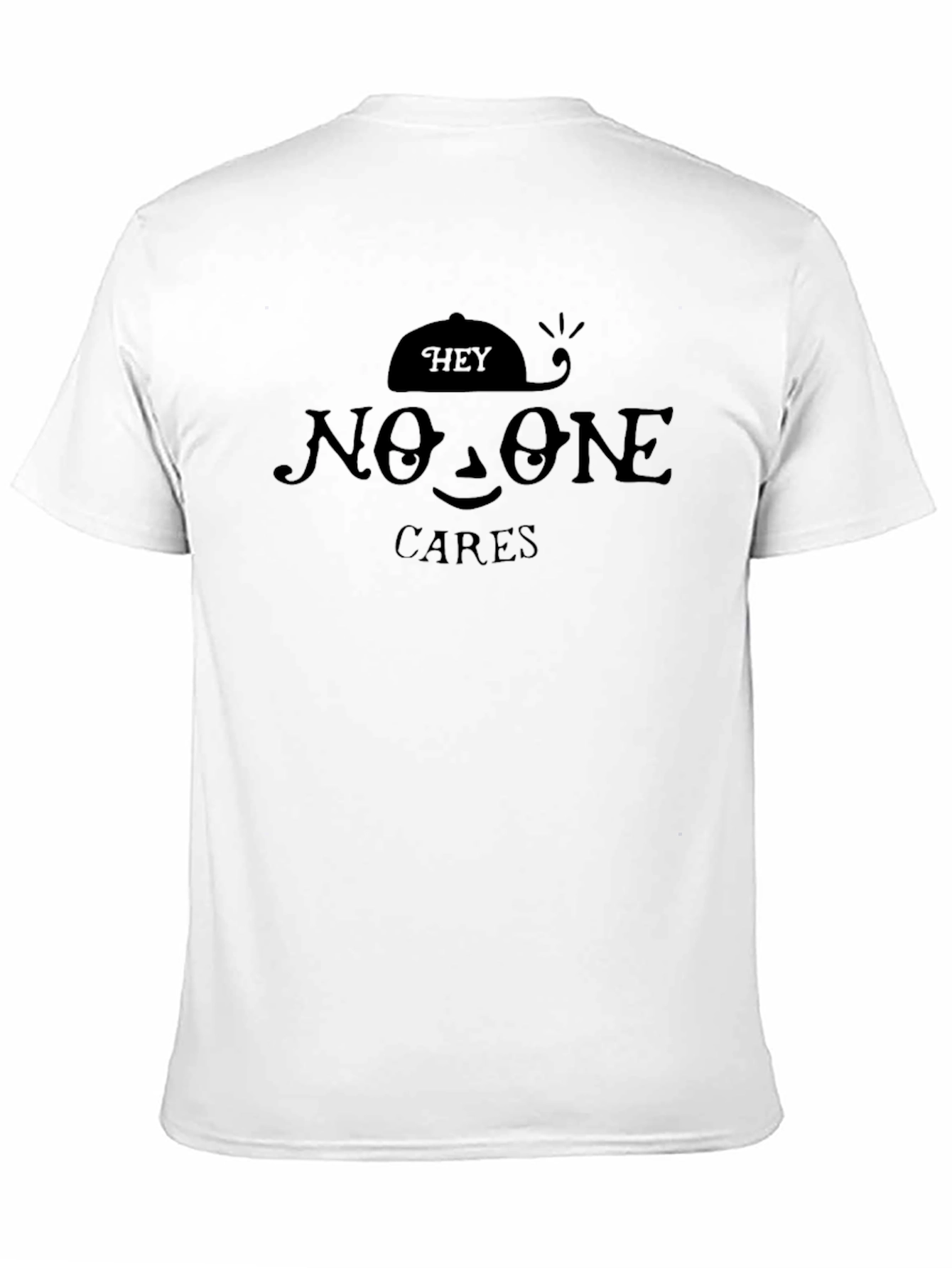 Black Hey No One Cares Black Graphic Tee view 11