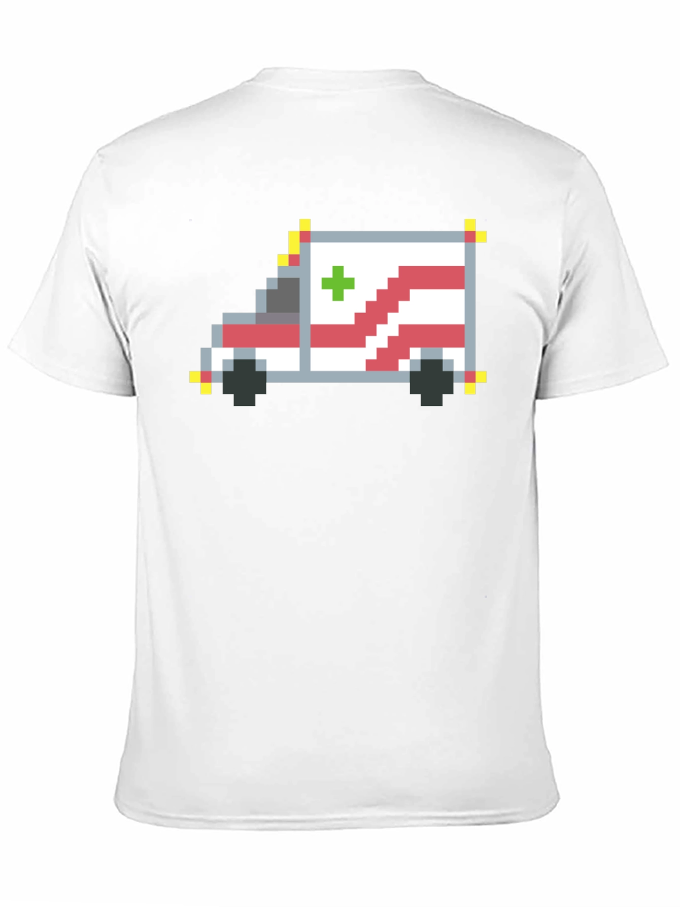 Black Pixel Ambulance Graphic T-Shirt view 11