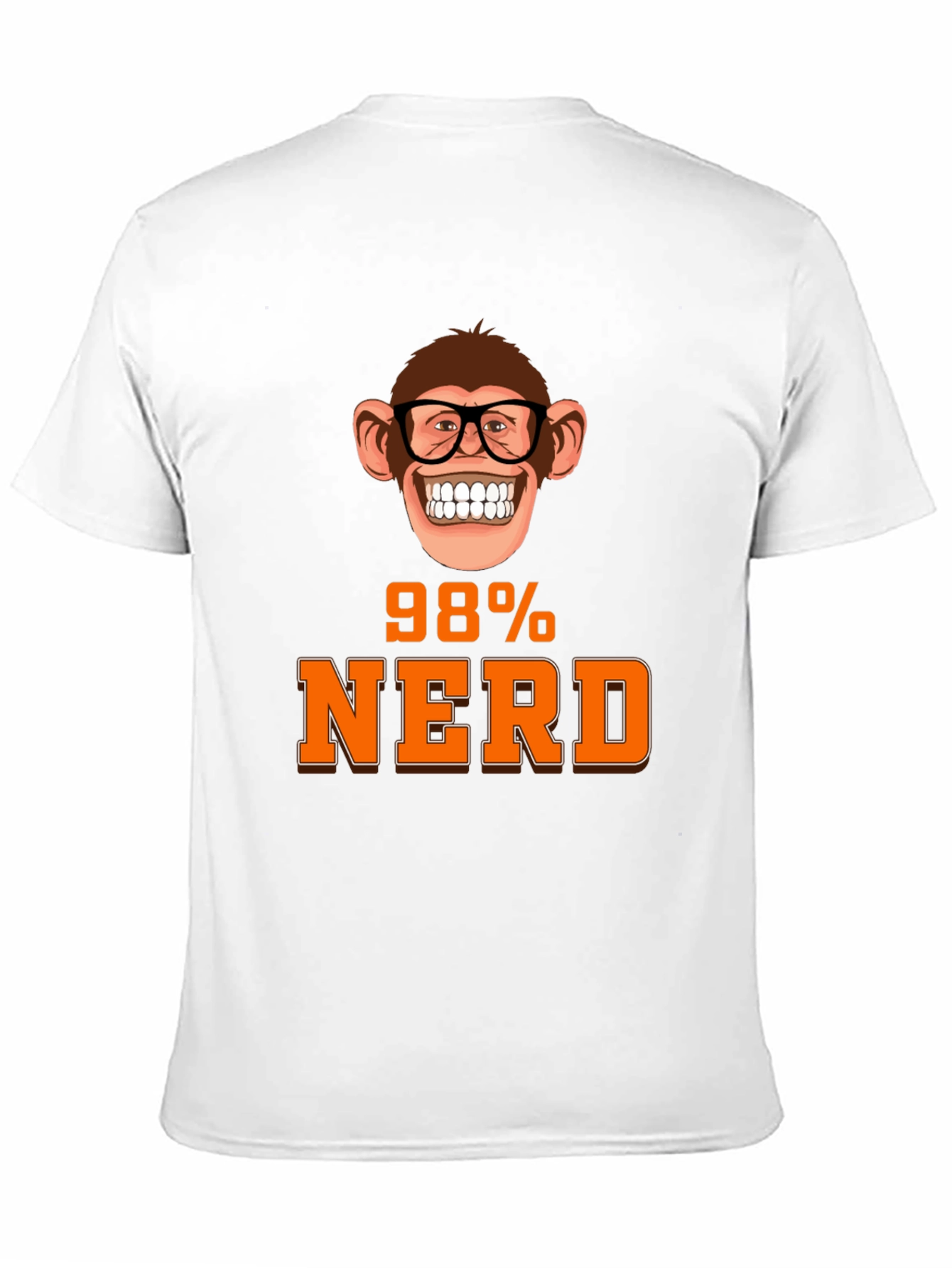 Black 98% Nerd Monkey Graphic T-Shirt - Unique Geeky Design view 11