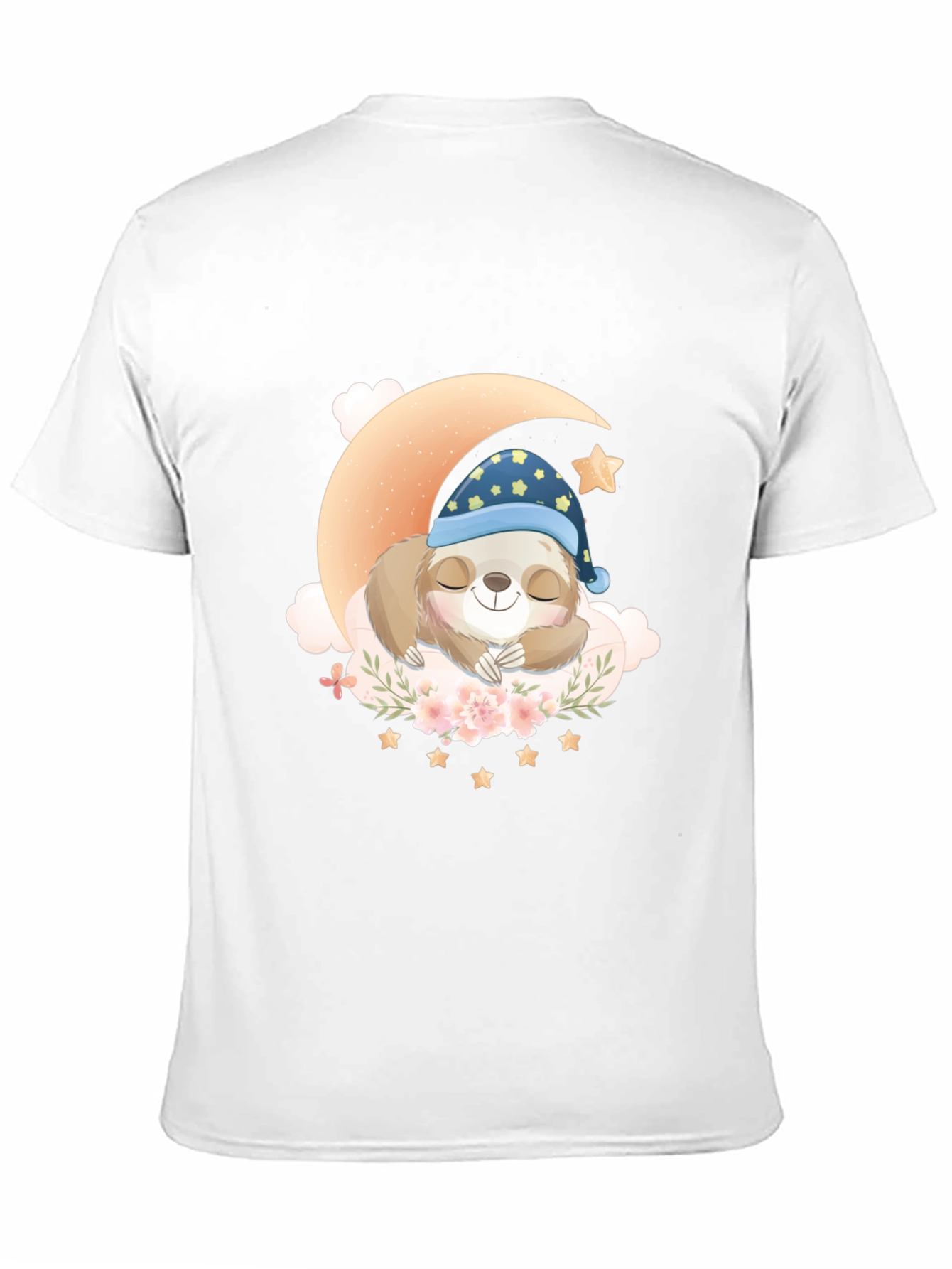 Sloth Sleeping on Moon T-Shirt - Cute Graphic Tee - 11