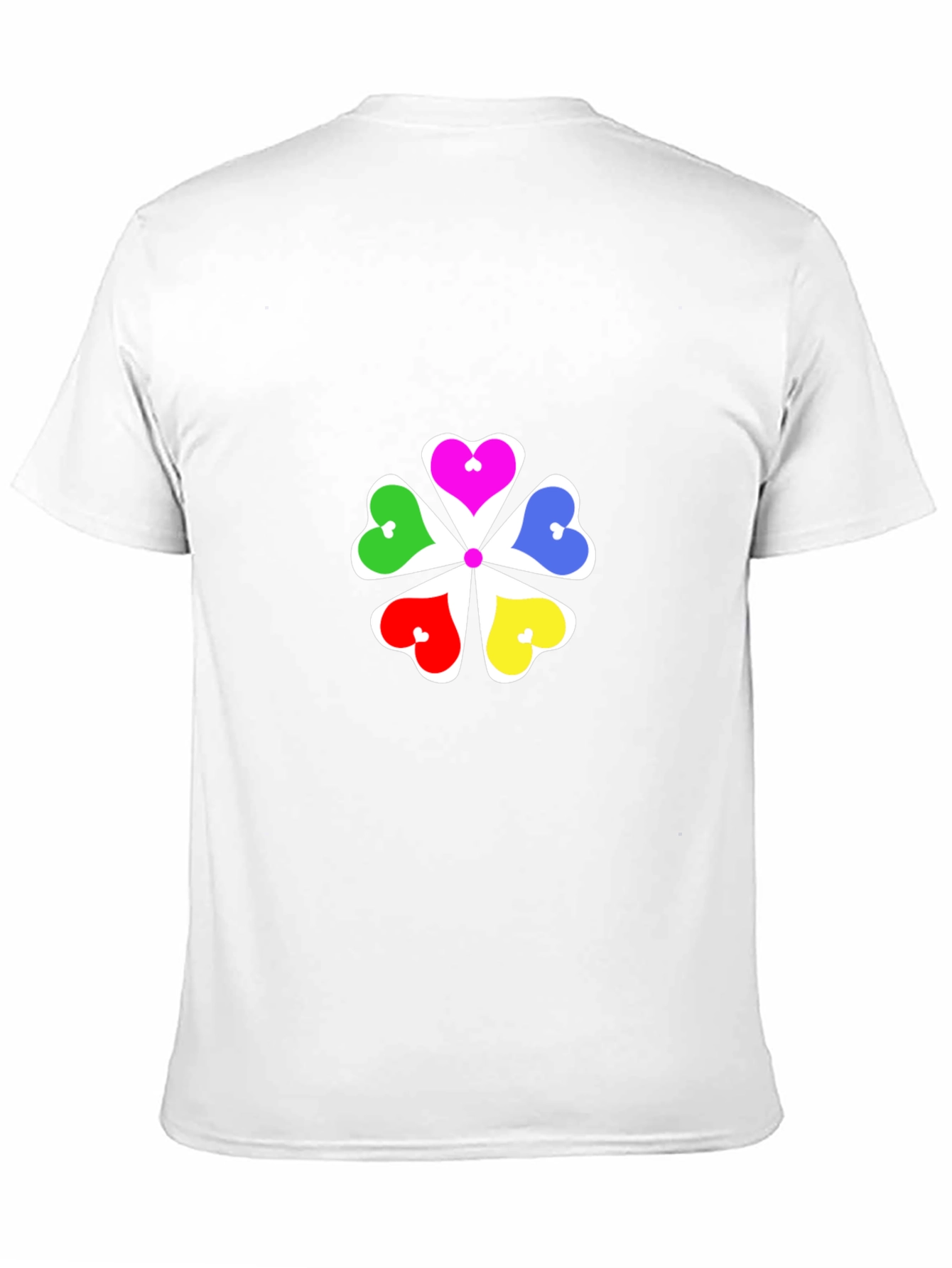 Black Colorful Hearts Flower Graphic T-Shirt - Black view 11