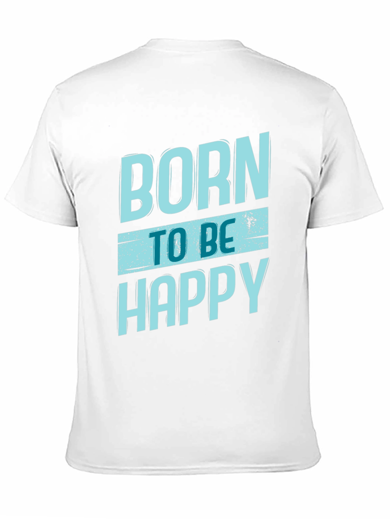 Black Born To Be Happy Graphic Print Black T-Shirt view 11