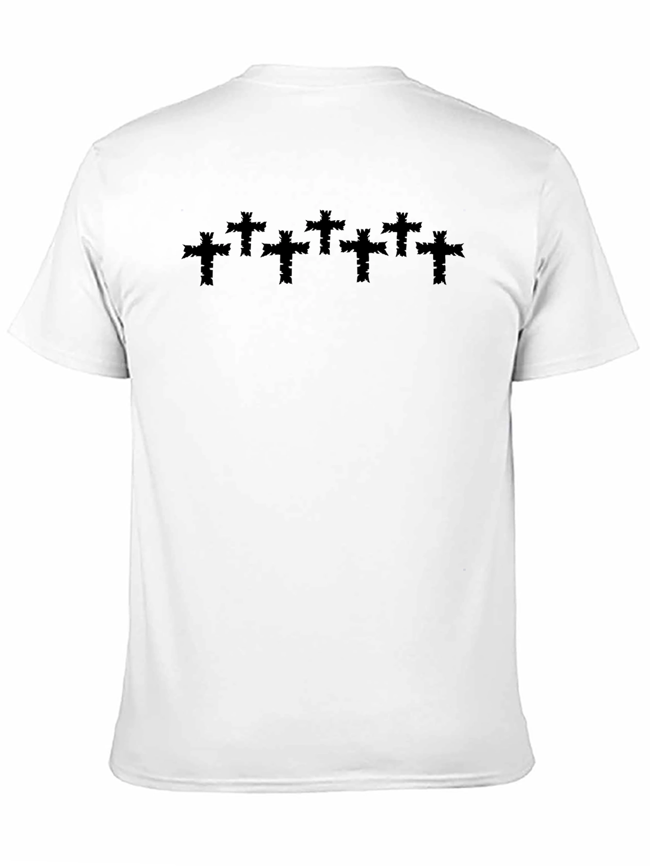 Black Cross Pattern Black Tee - Stylish & Edgy Design view 11