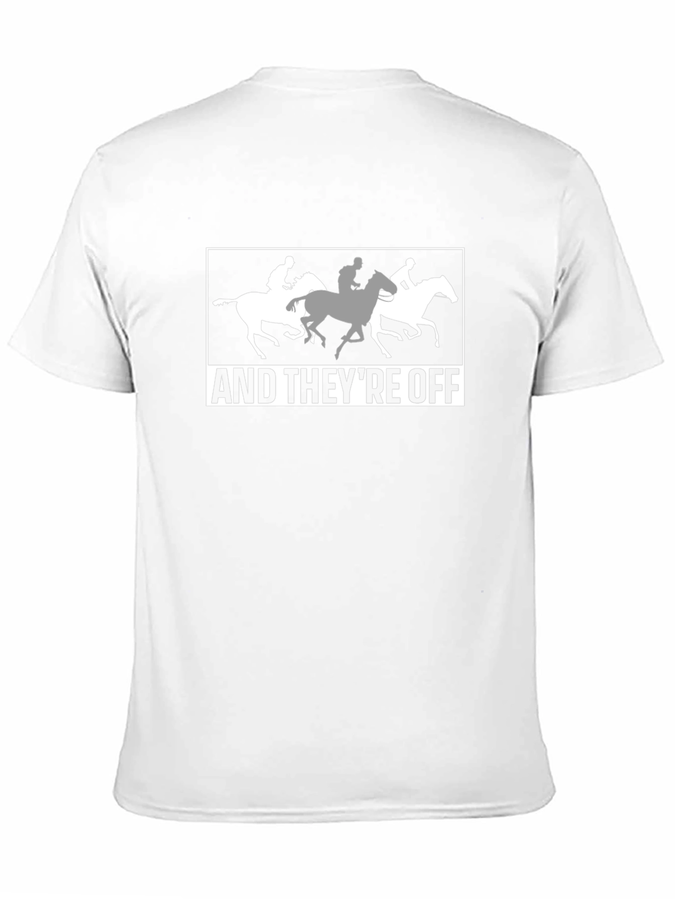 Black Horse Racing T-Shirt - "And They're Off!" Design view 11