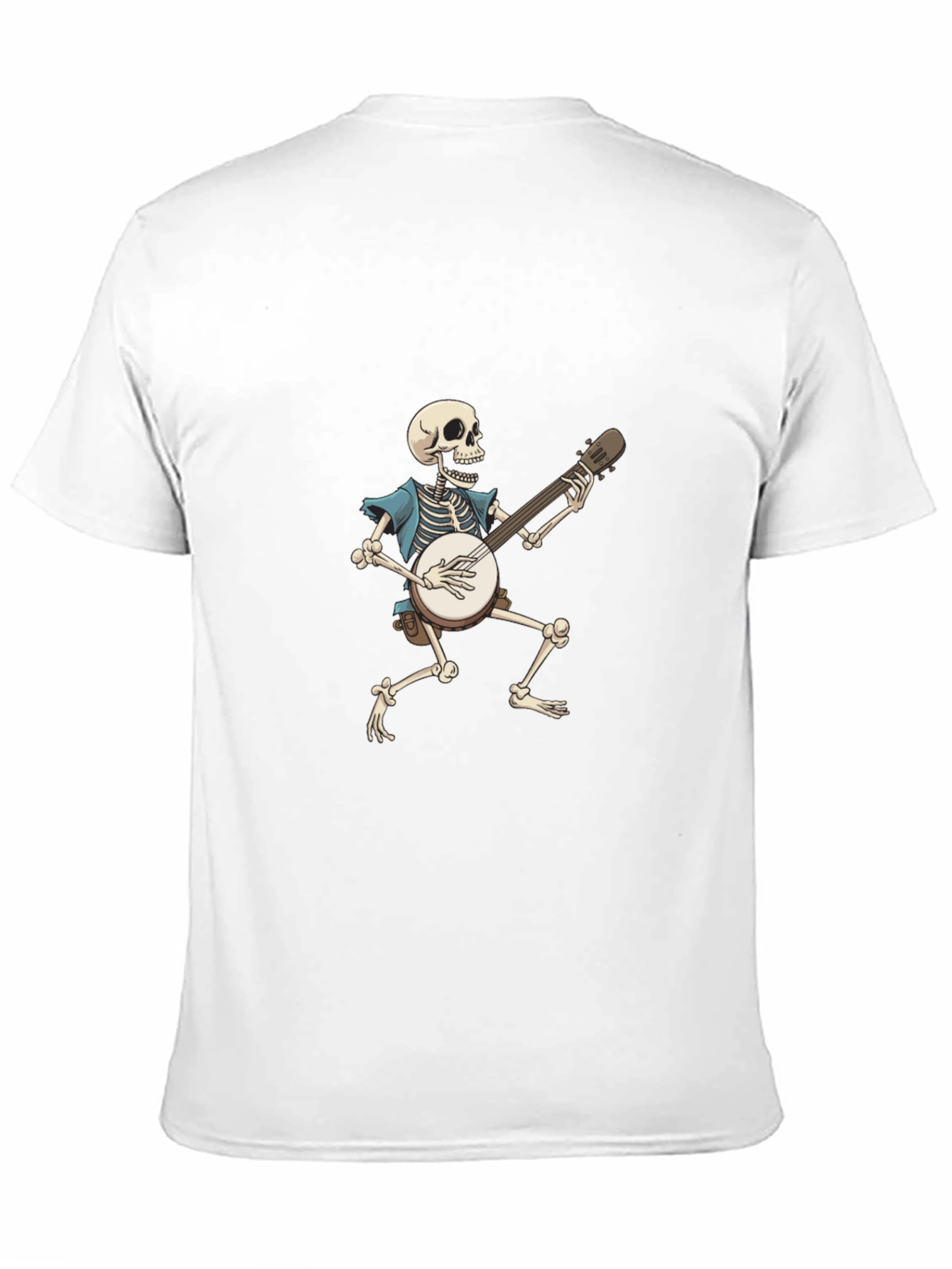 Black Skeleton Banjo Player Graphic T-Shirt view 11
