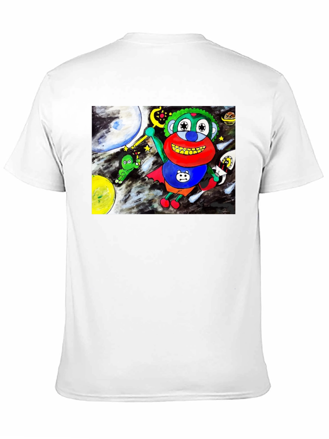 Black Cartoon Graphic Tee: Space Adventure view 11