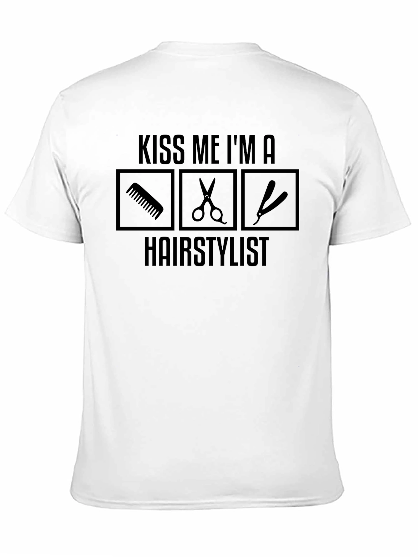 Kiss Me I'm A Hairstylist Black Graphic Tee - 11