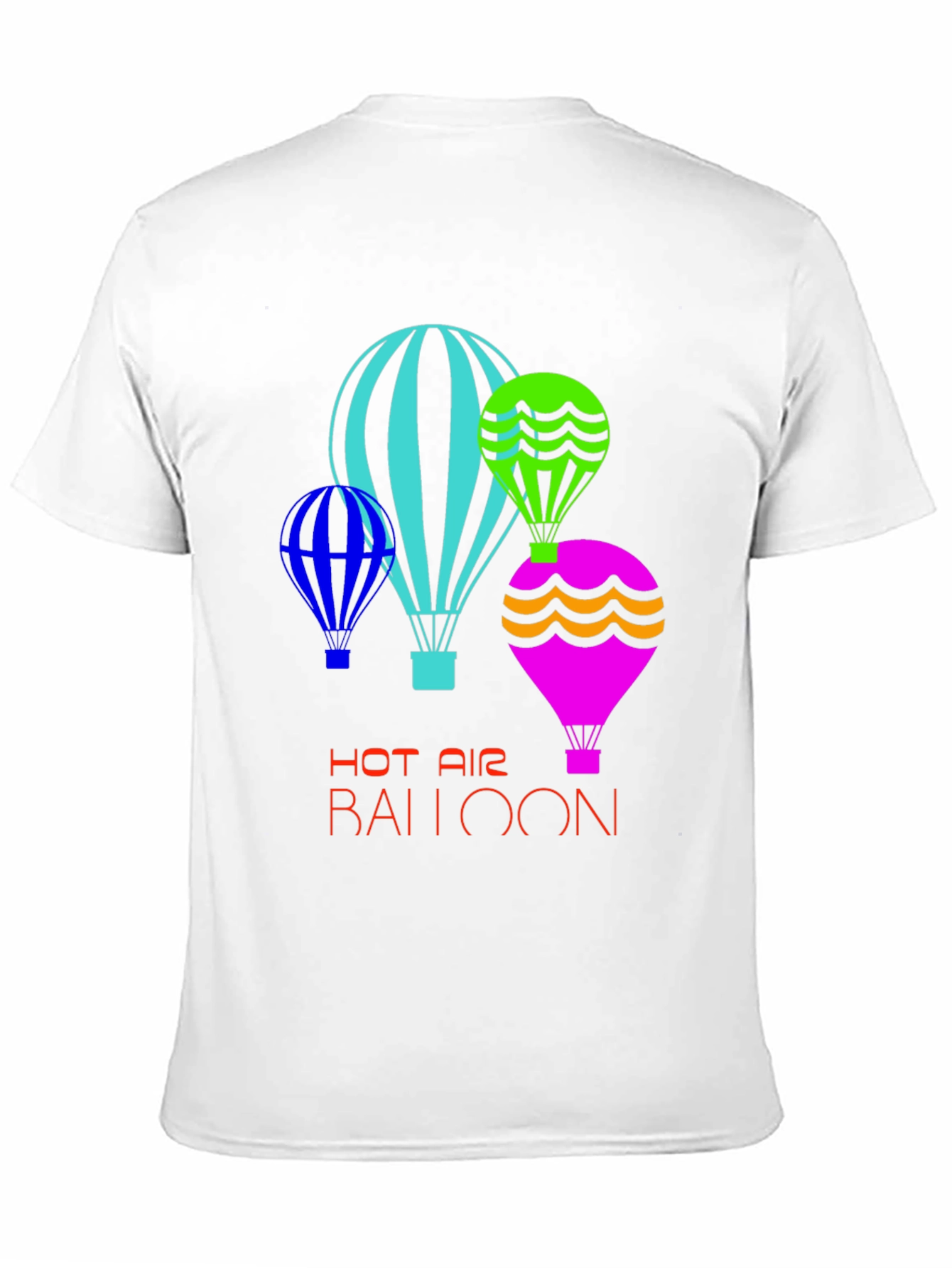 Black Fun Hot Air Balloon Graphic T-Shirt view 11