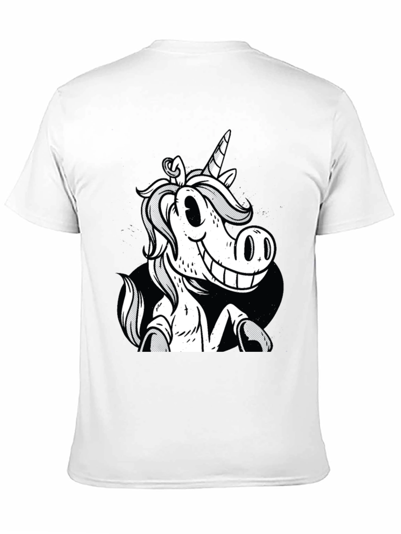 Black Unicorn Cartoon Graphic T-Shirt view 11