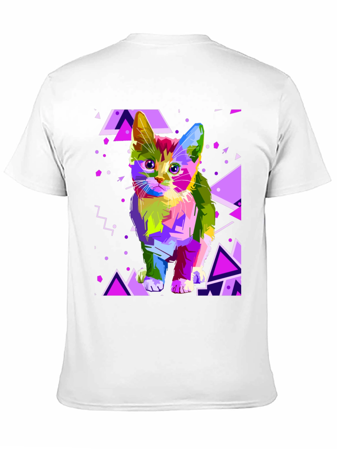 Black Abstract Cat Graphic T-Shirt view 11