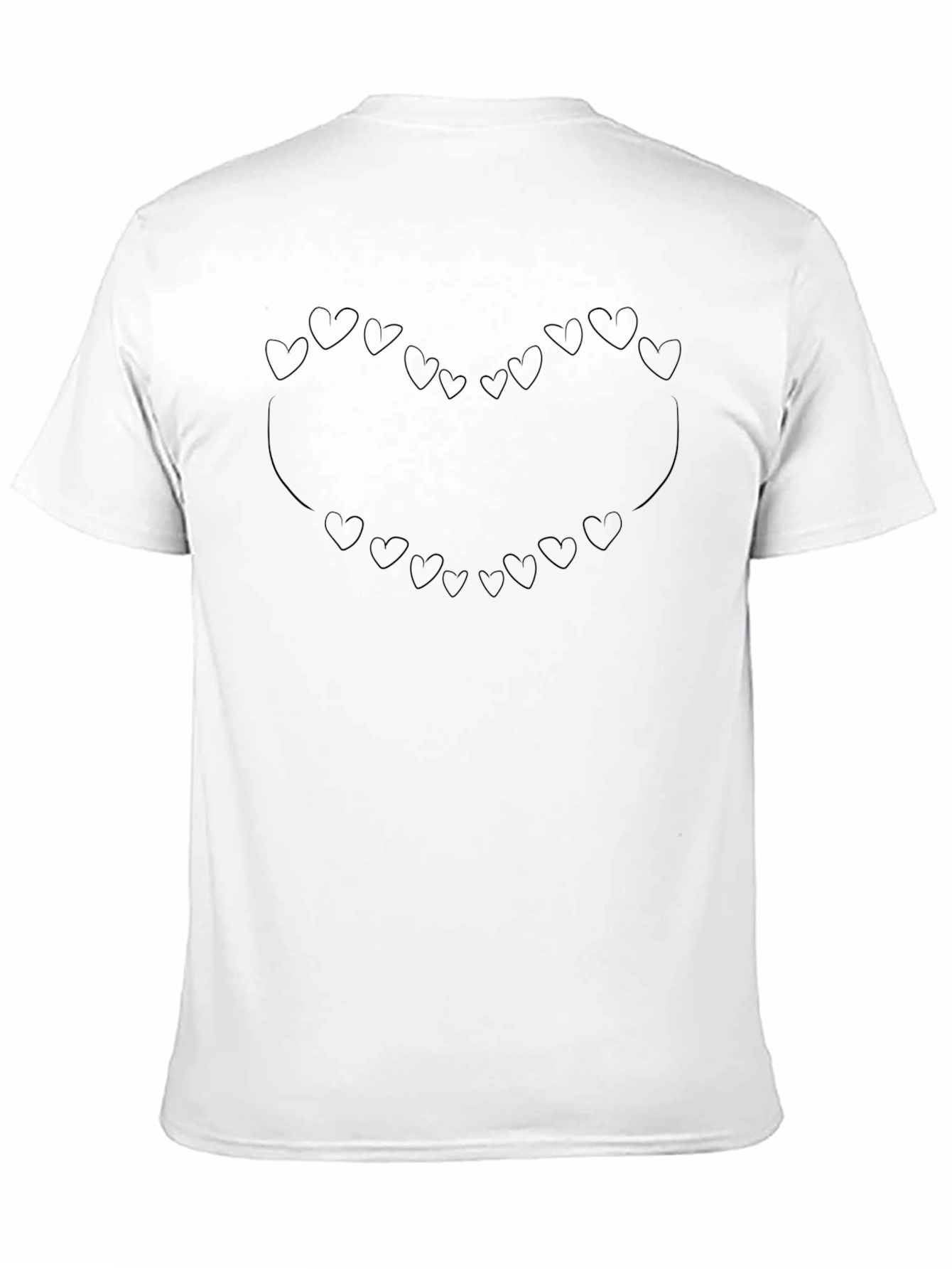 Black Heart Outline T-Shirt - Black Graphic Tee view 11