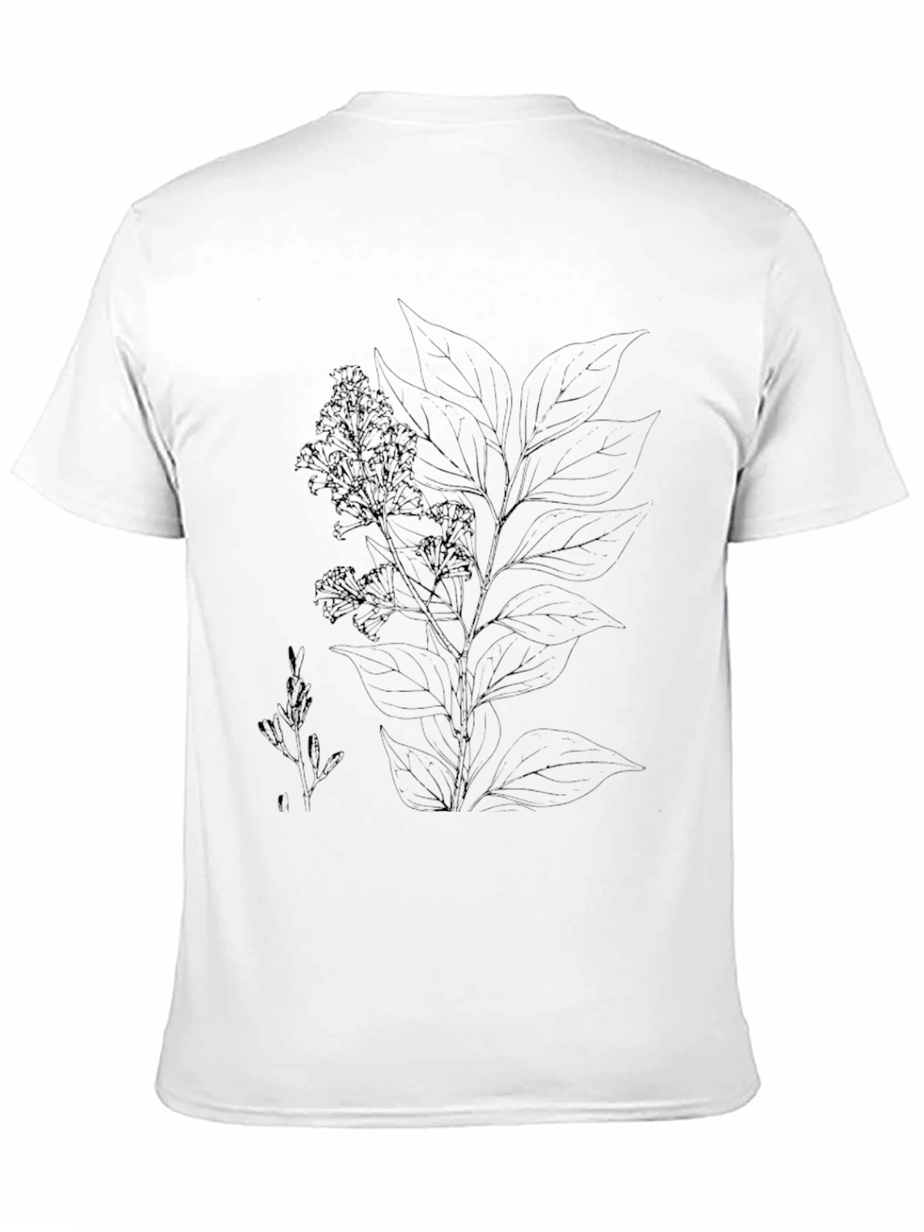 Black Botanical Print Black T-Shirt view 11