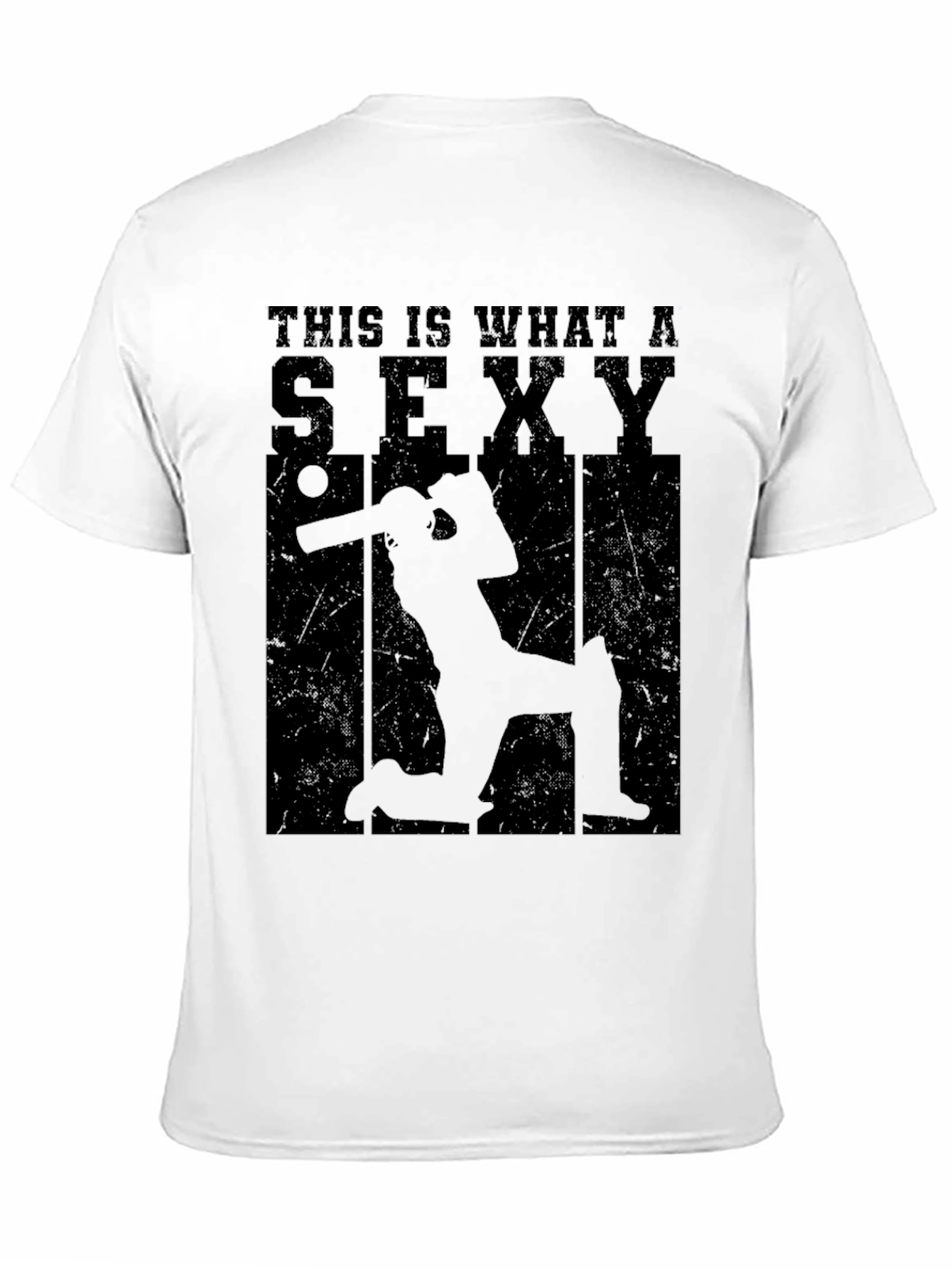 Black Sexy Cricket Player Graphic T-Shirt view 11