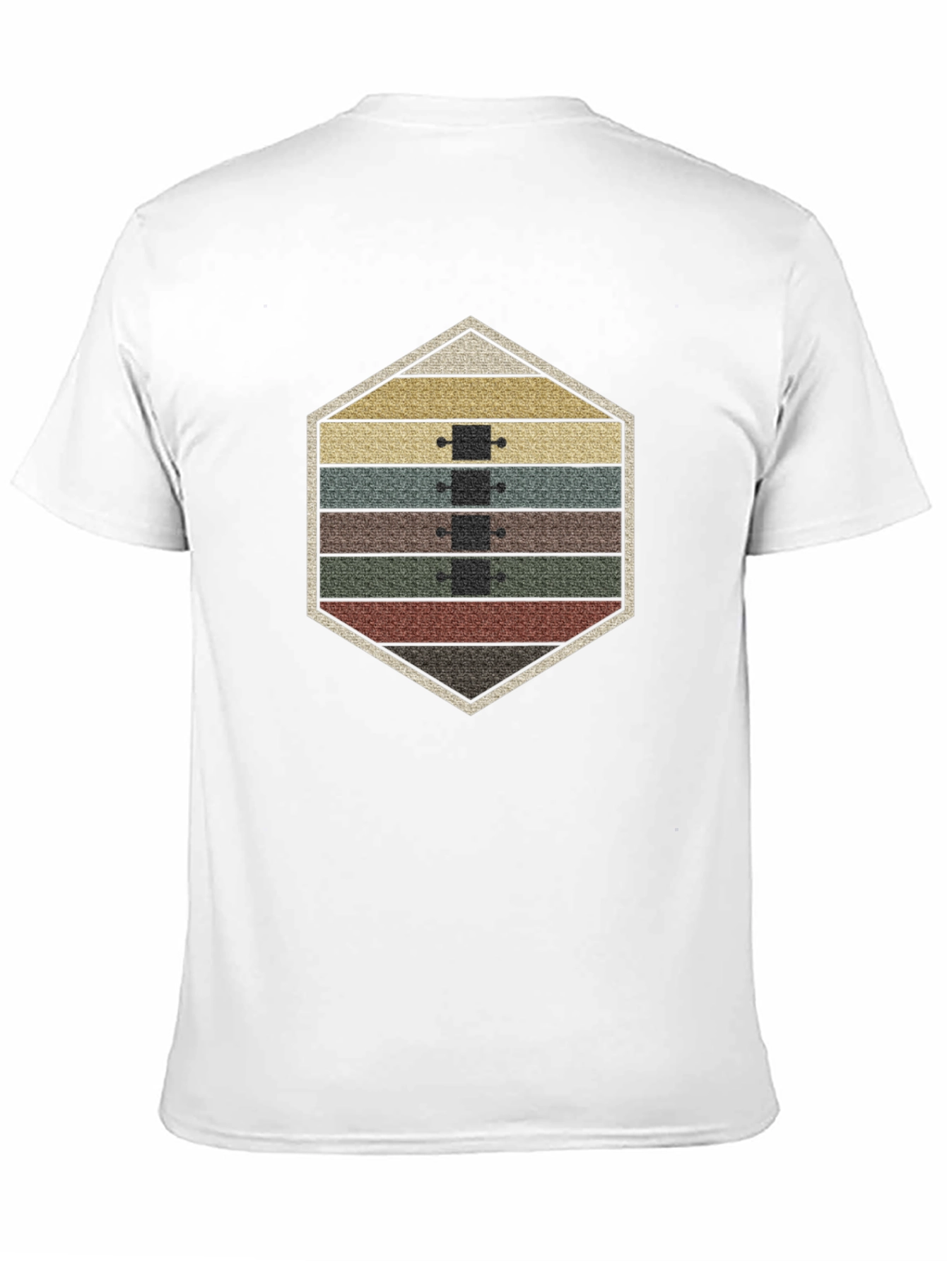 Black Retro Skateboard Stack T-Shirt view 11