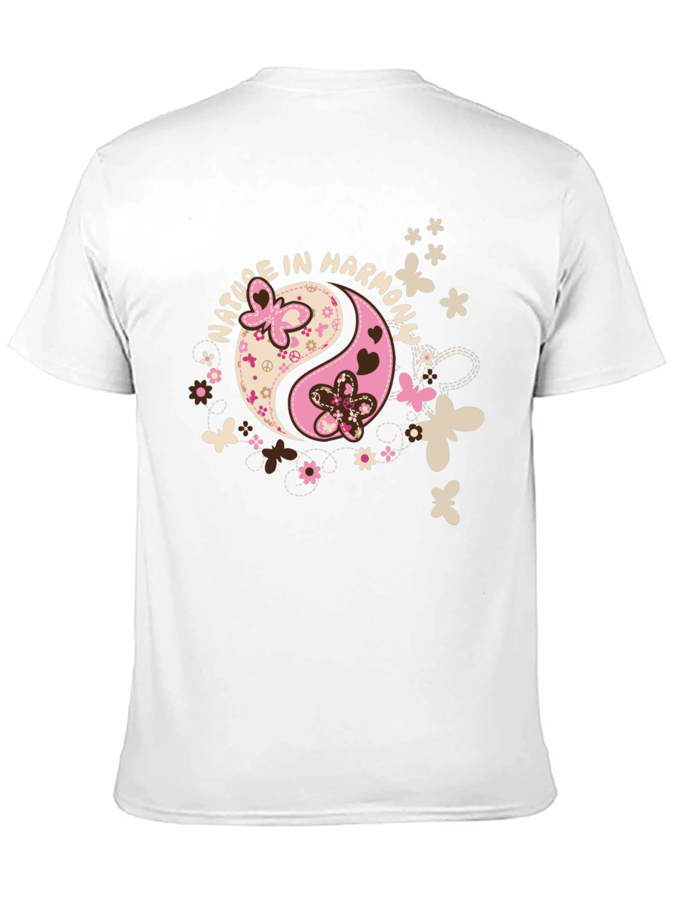 Black Nature In Harmony Yin Yang Graphic T-Shirt view 11