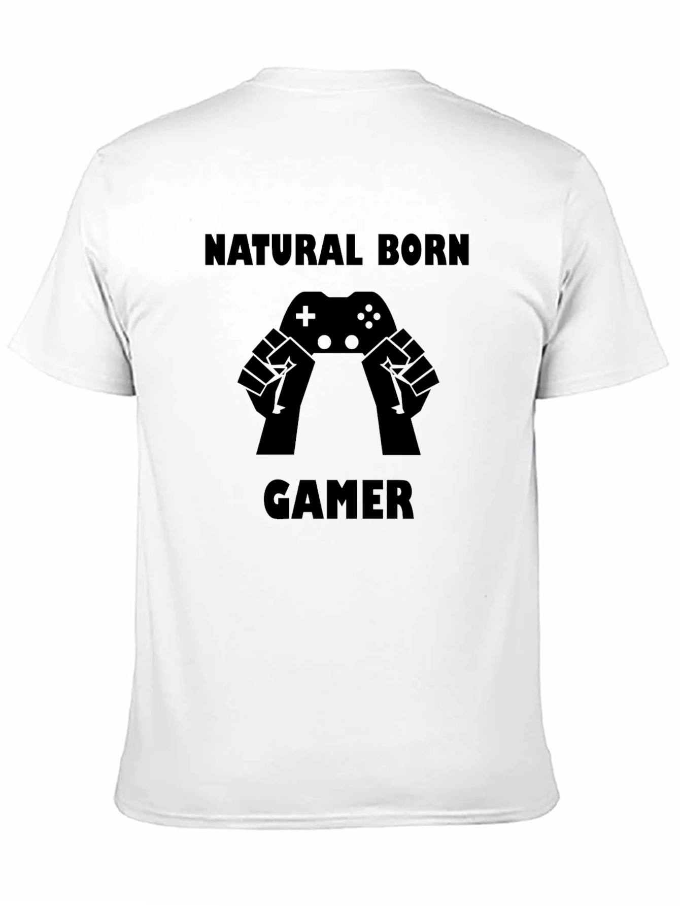 Black Natural Born Gamer Graphic Tee - Black Cotton T-Shirt view 11
