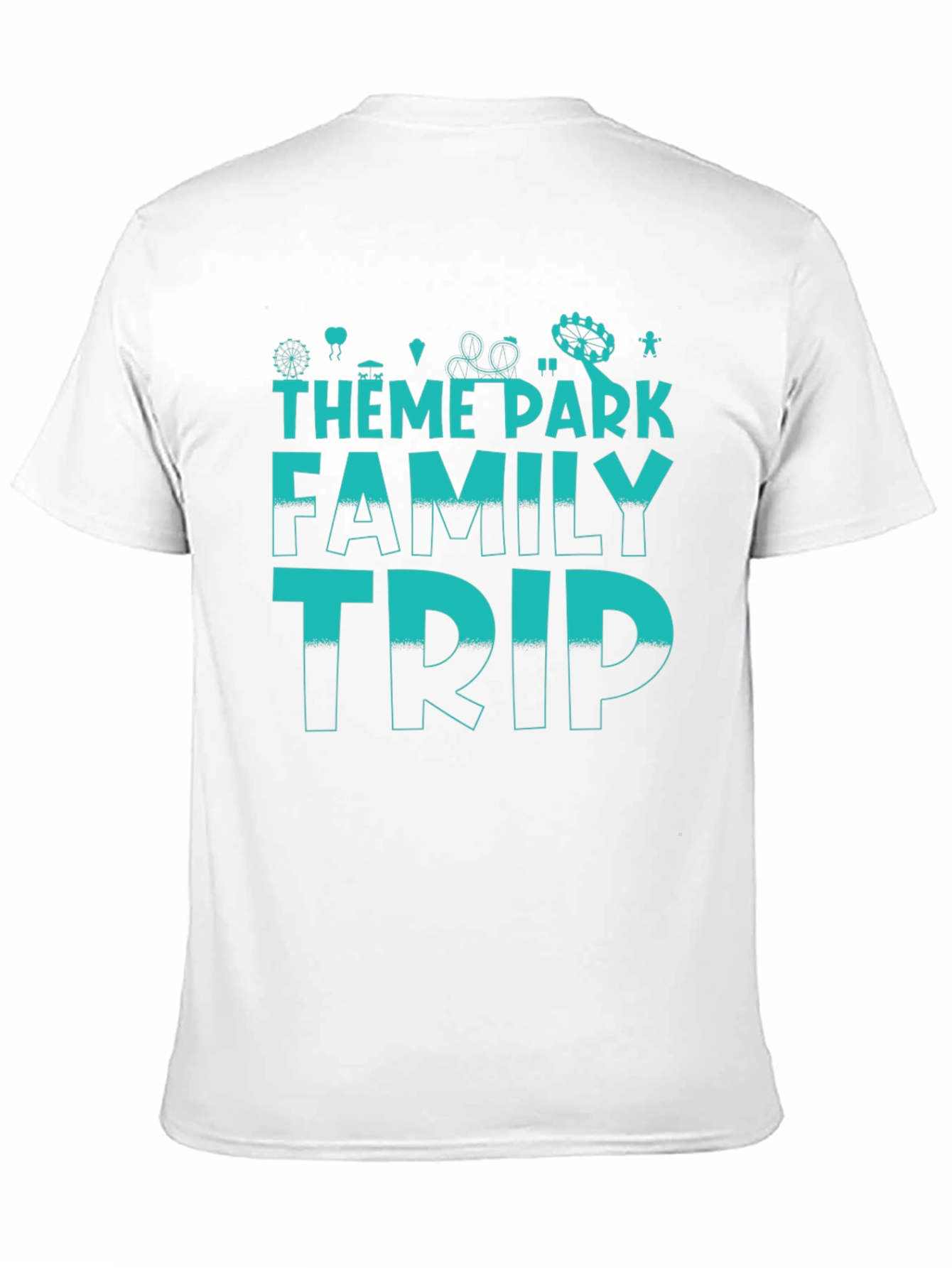 Black Theme Park Family Trip T-Shirt - Black Cotton Tee view 11