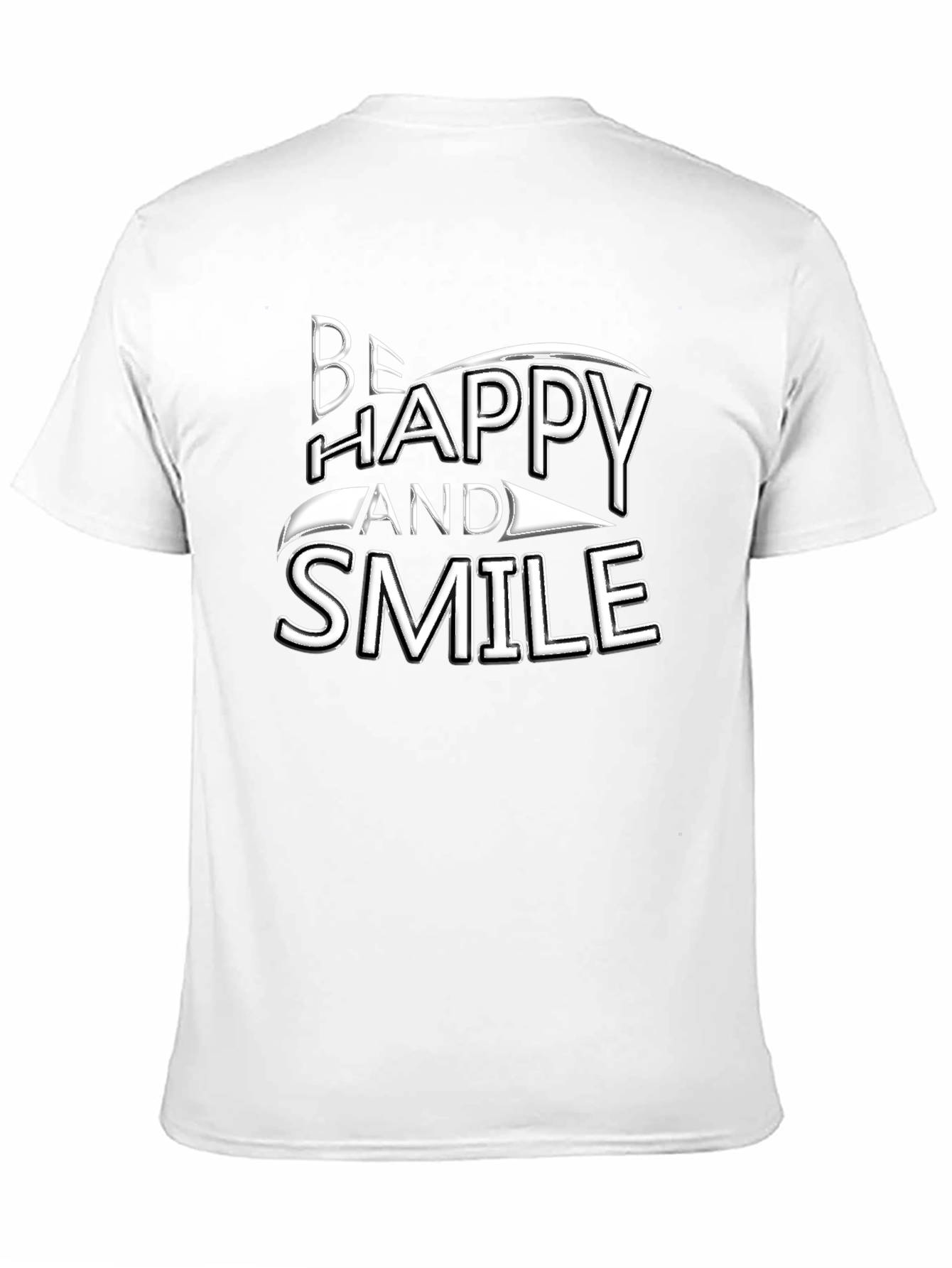 Black Be Happy and Smile Graphic Tee - Black Cotton Blend view 11