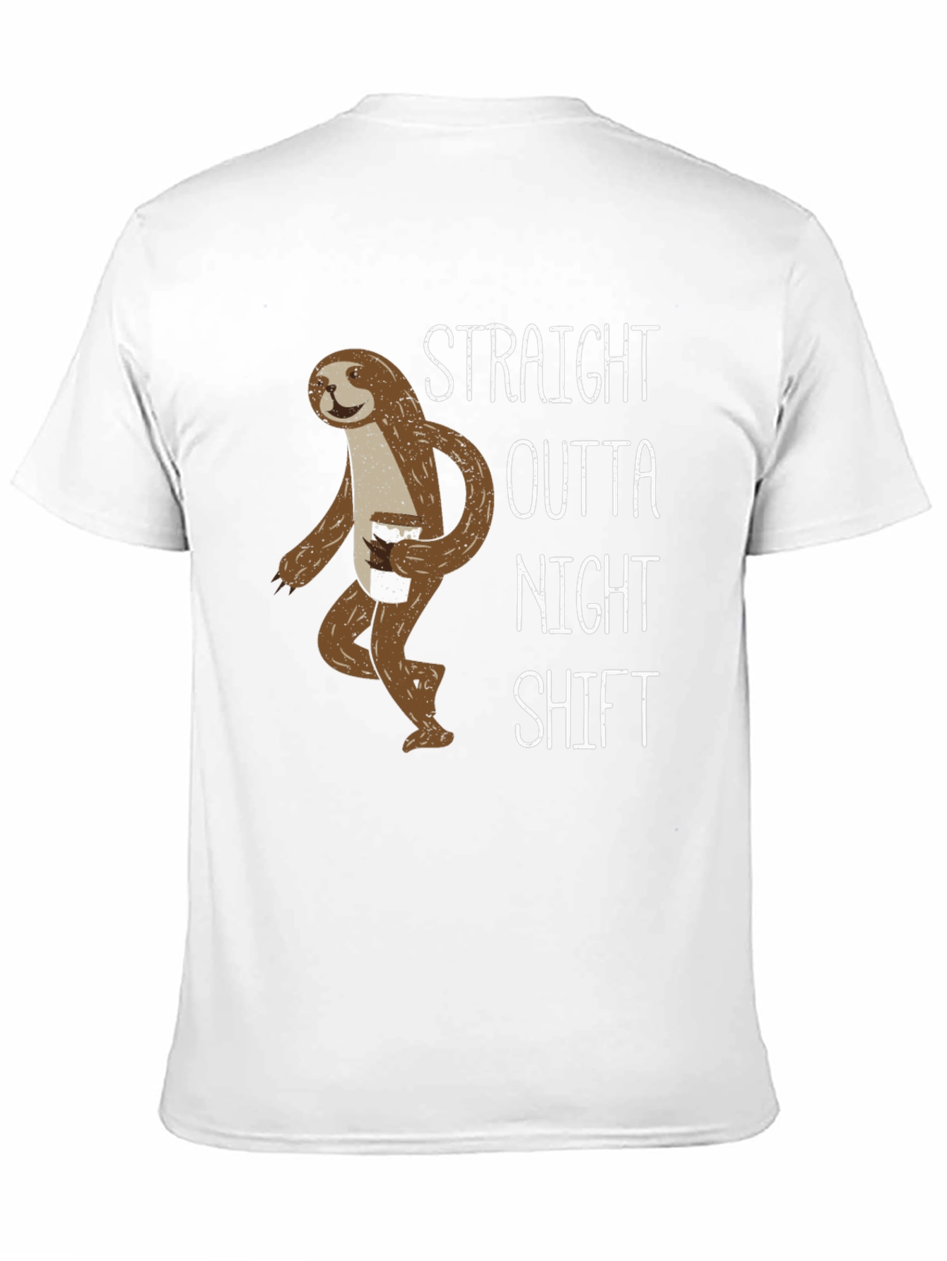 Black Straight Outta Night Shift Sloth Graphic Tee view 11