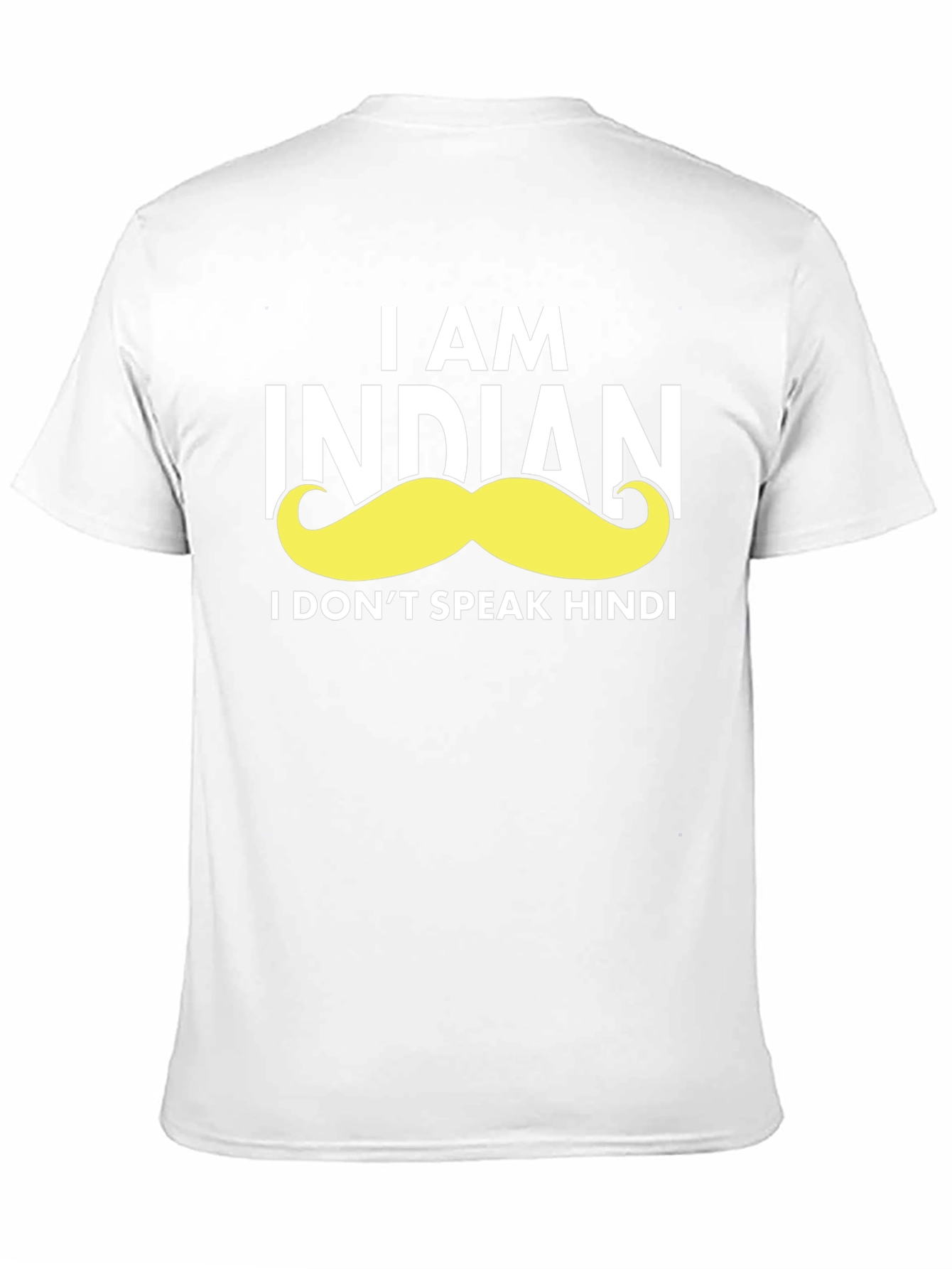 Black Funny Indian Moustache Graphic T-Shirt view 11