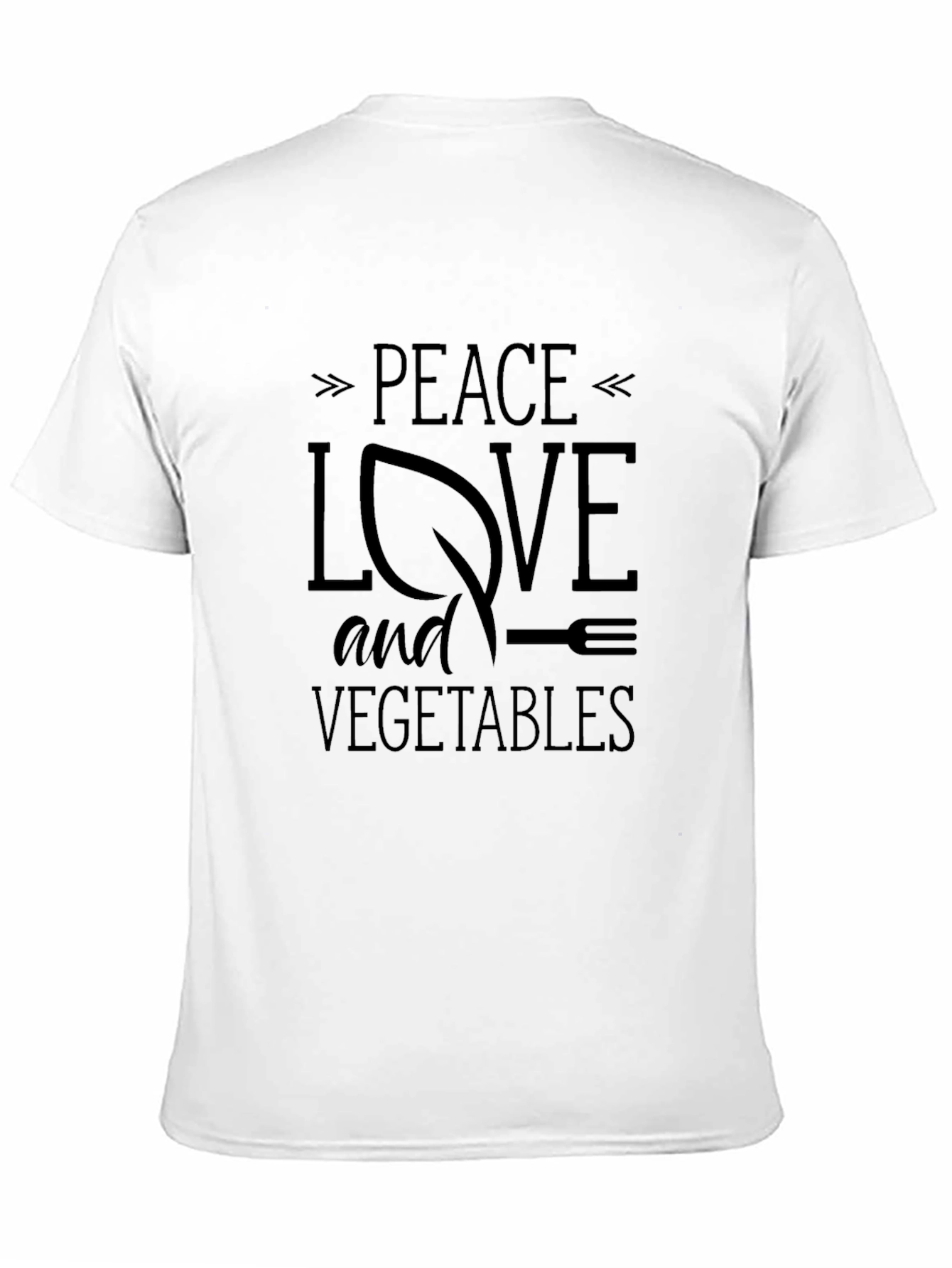 Black Peace Love and Vegetables T-Shirt - Vegan Tee view 11