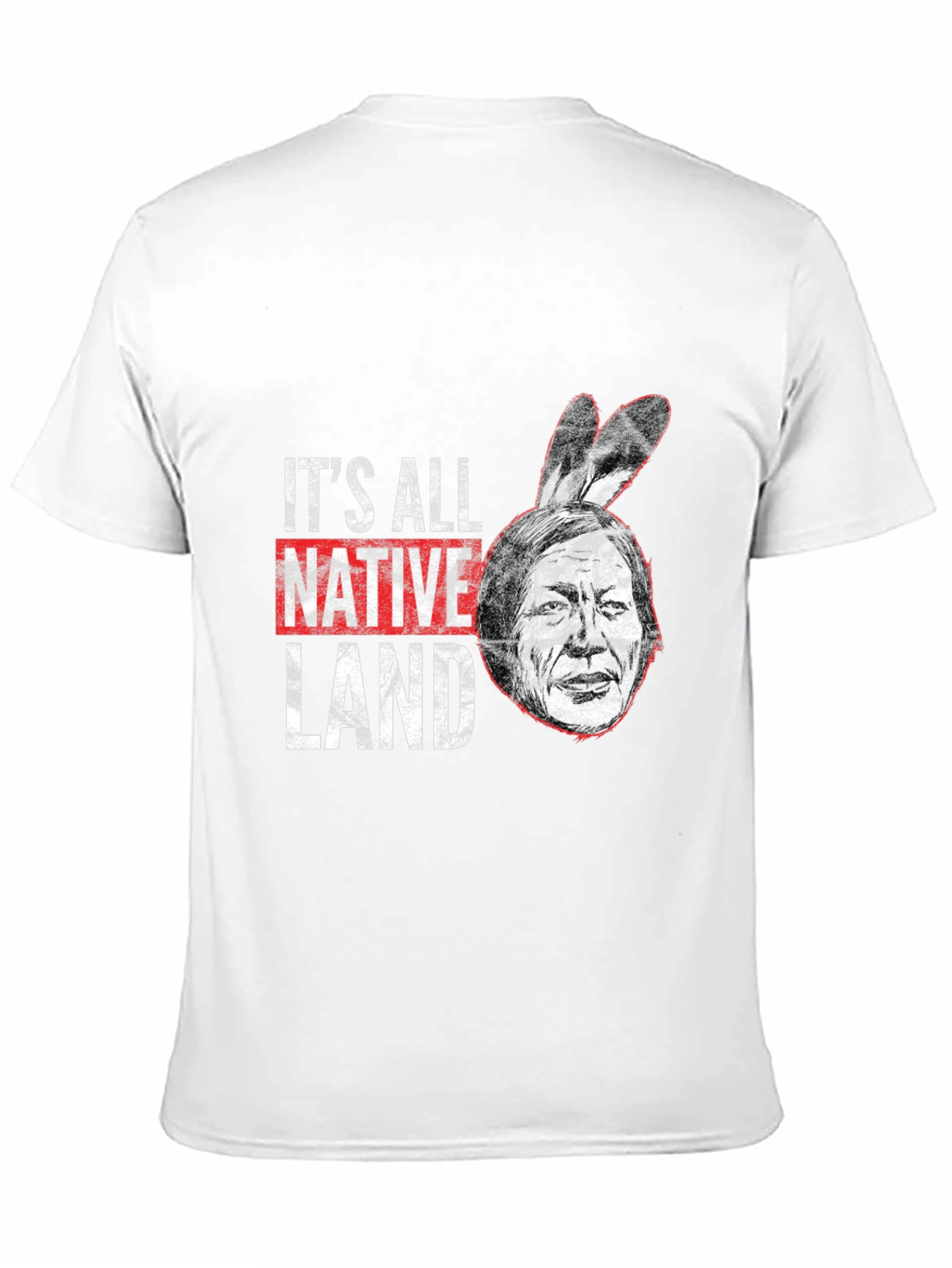 Black It's All Native Land T-Shirt view 11