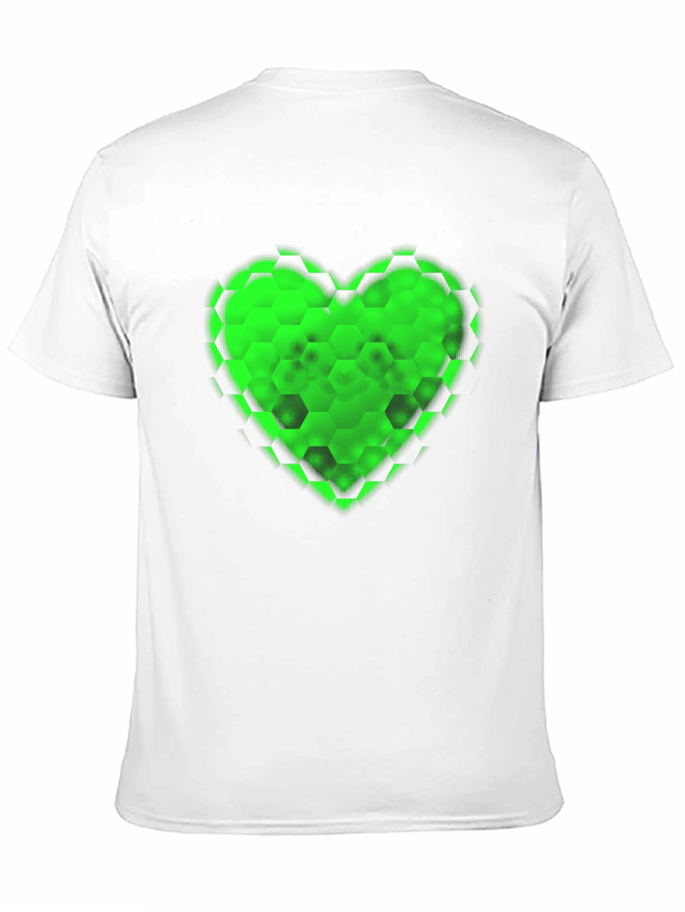 Black Green Hex Heart Graphic T-Shirt - Soft Cotton Blend view 11