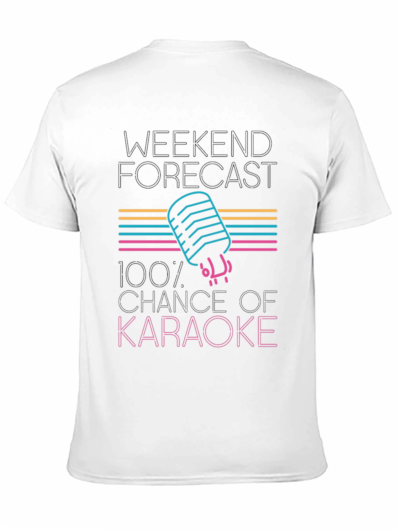 Black Karaoke Forecast T-Shirt - Weekend Vibes! view 11