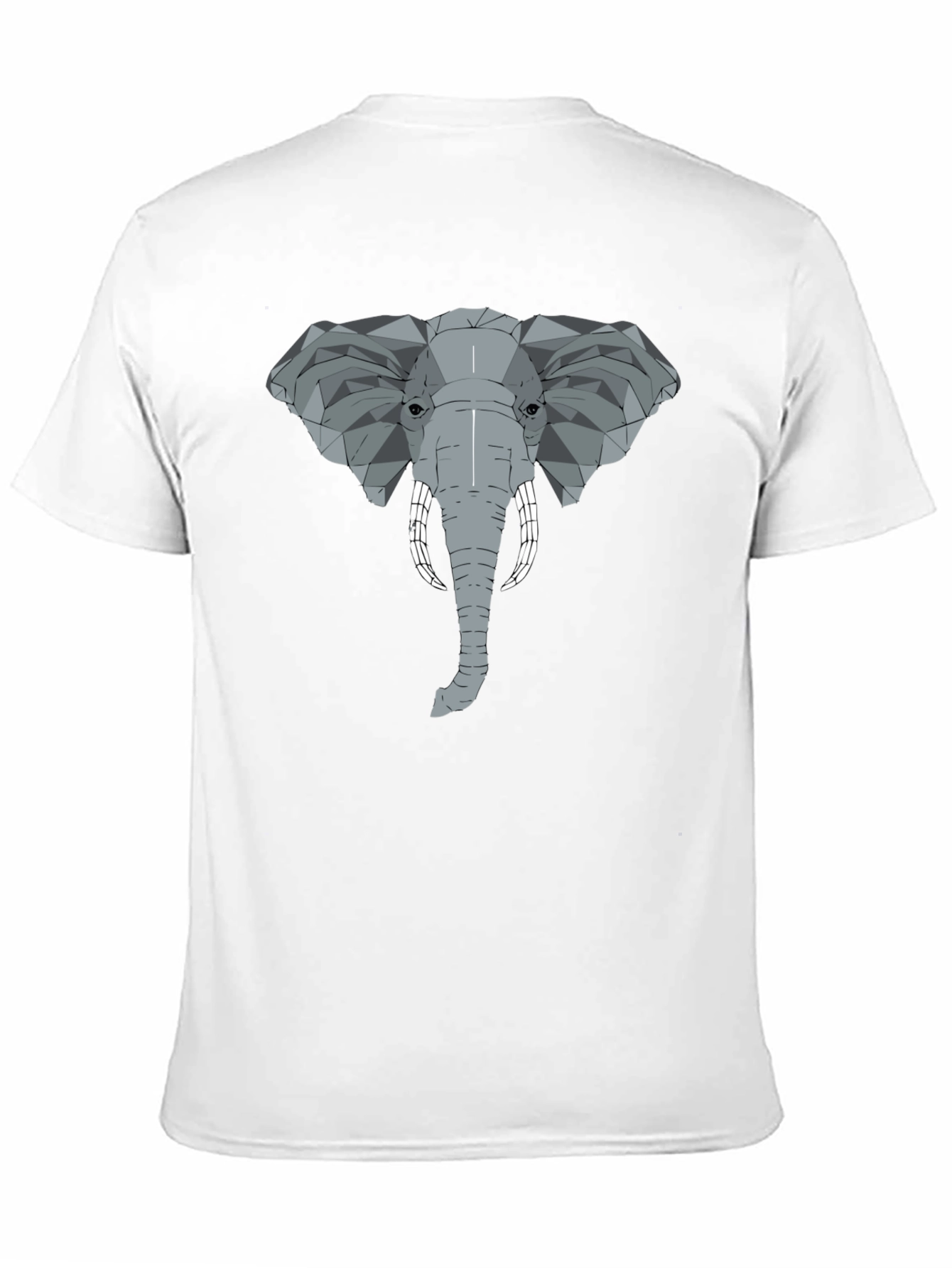 Black Geometric Elephant Graphic Tee - Stylish Men's Black T-Shirt view 11