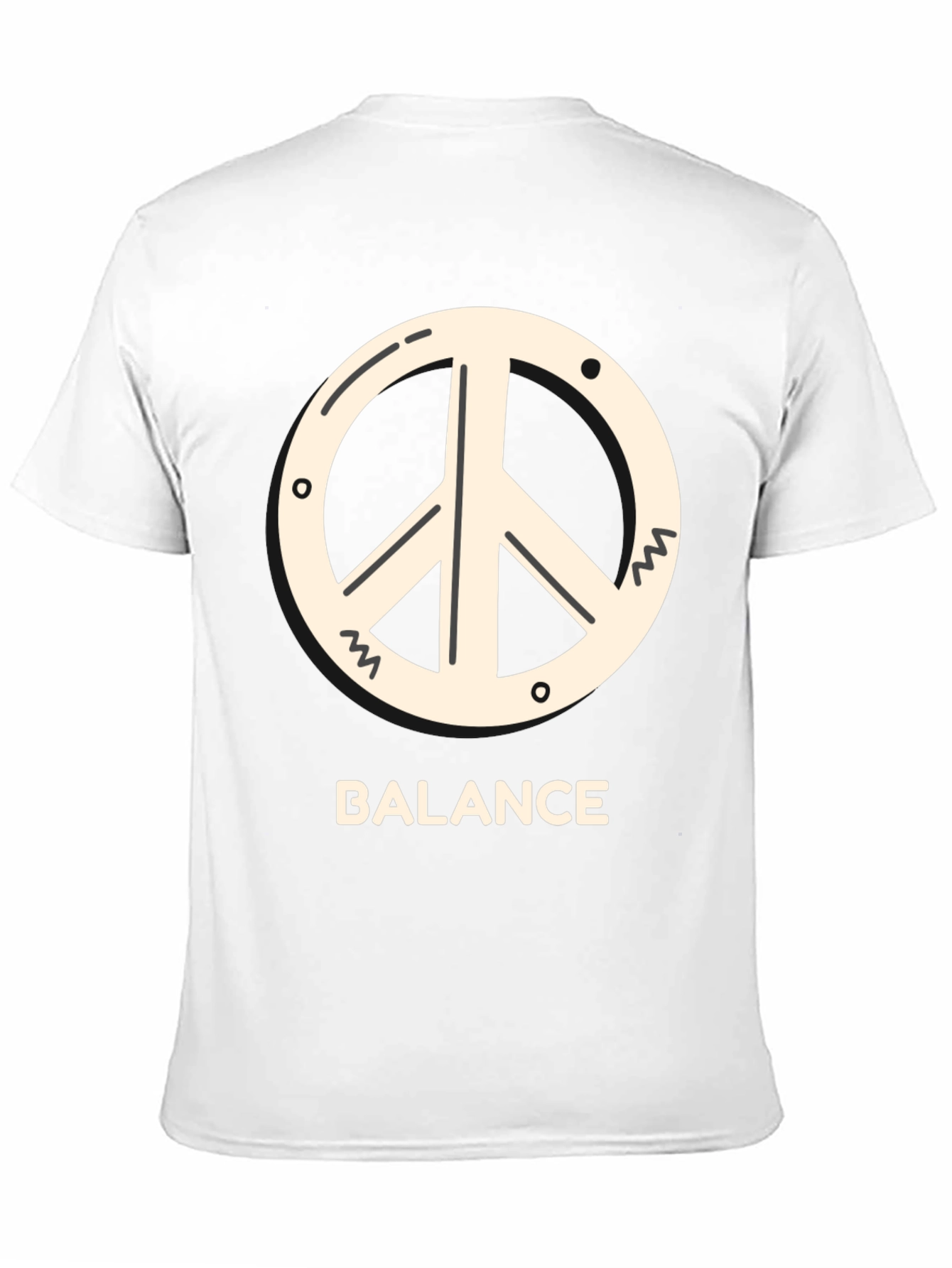 Black Balance Peace Sign Tee - Black Cotton T-Shirt view 11