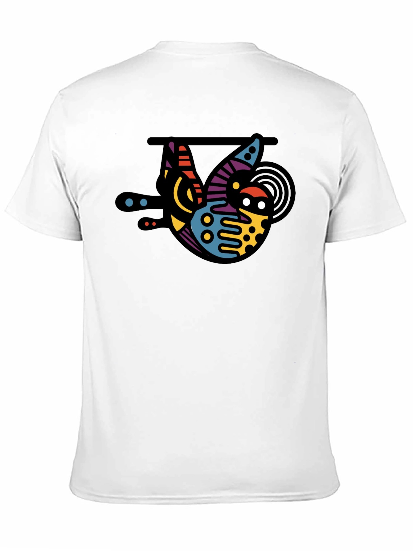 Black Abstract Sloth Graphic T-Shirt view 11