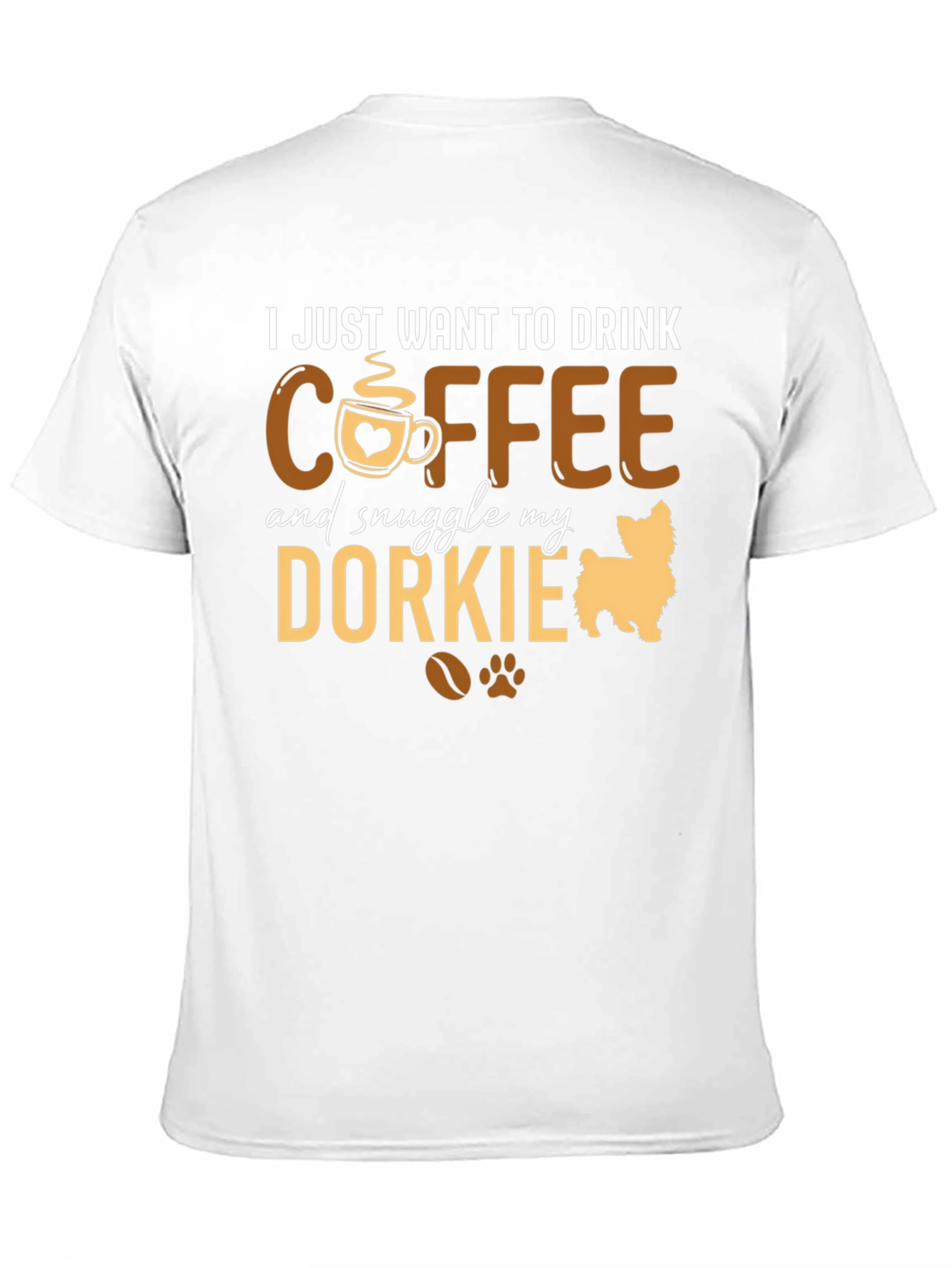 Black Coffee & Dorkie Dog Lover T-Shirt view 11
